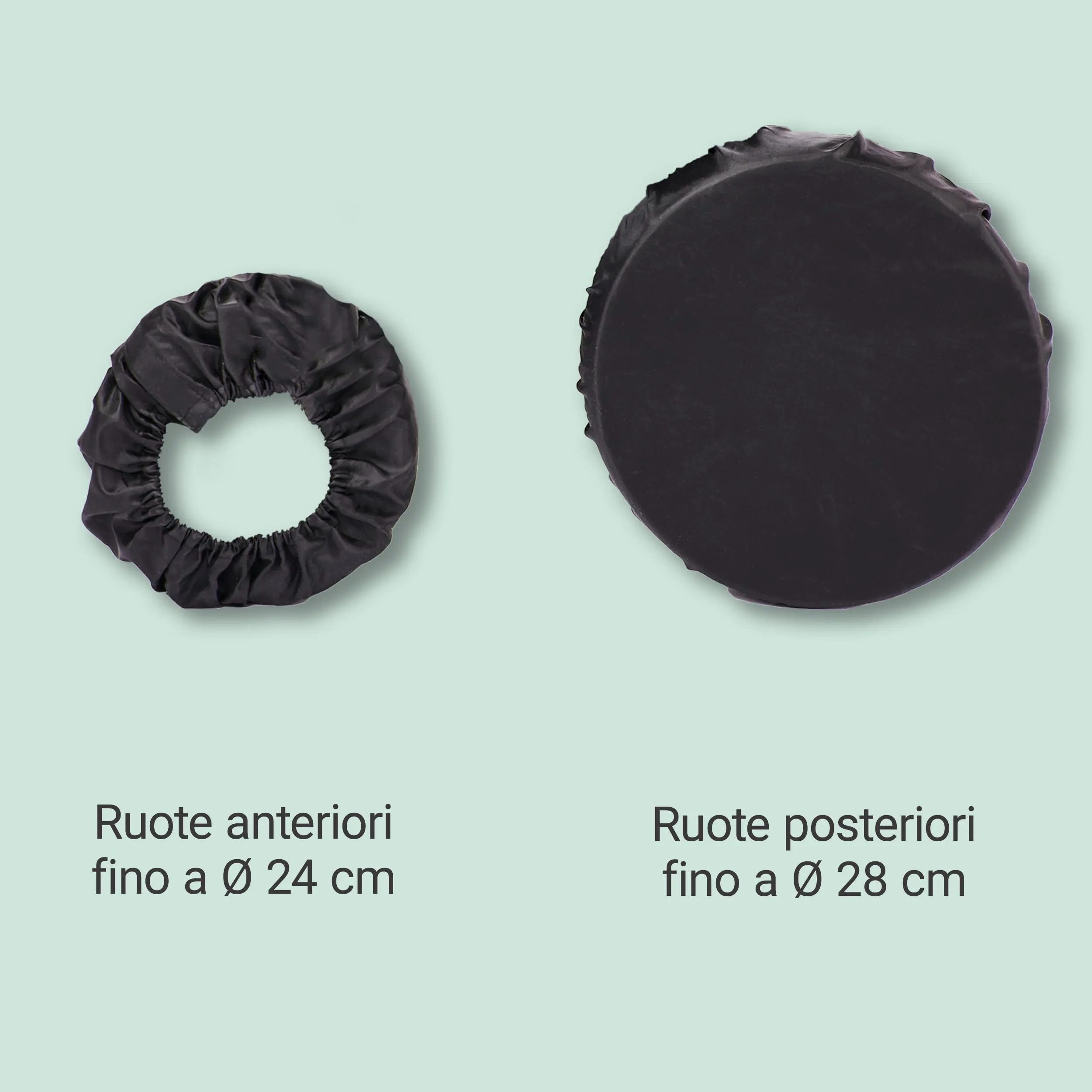 Zamboo Copriruota Passeggino Set 4 Coperture - Nero - immagine 6
