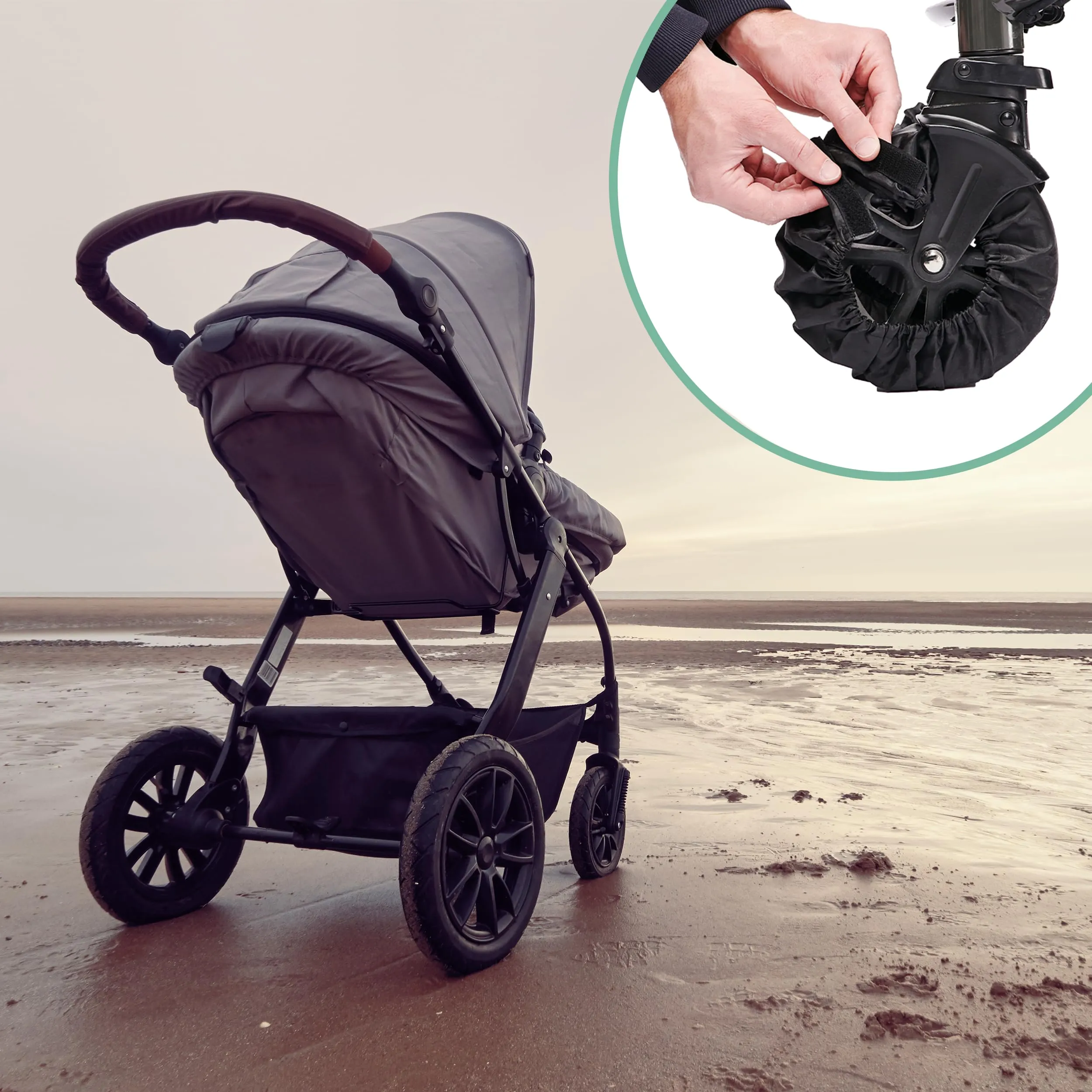 Zamboo Copriruota Passeggino Set 4 Coperture - Nero - immagine 10