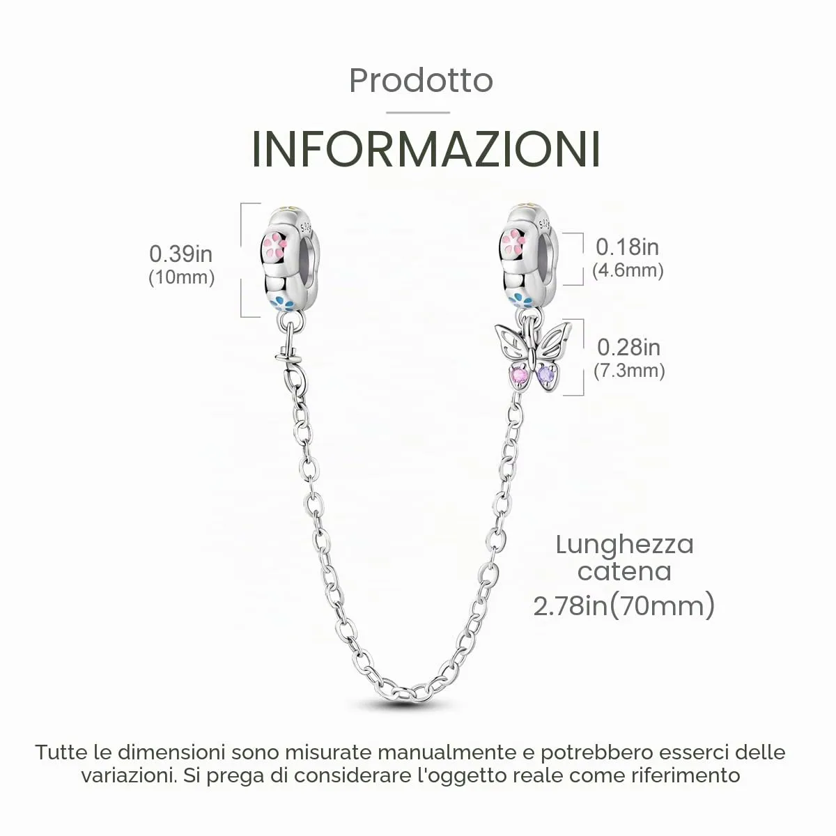 CYMYSS Charm in Argento 925 per Bracciali e Collane Europei, Ciondoli Pendenti, Bead, Clip Stopper e Catena di Sicurezza - immagine 2