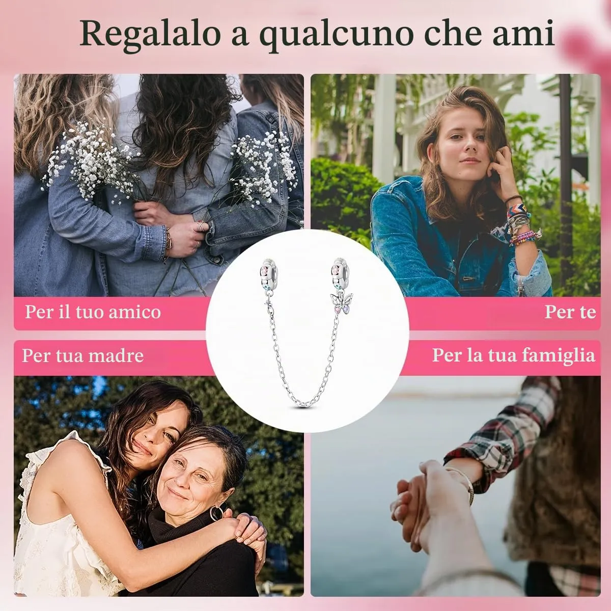 CYMYSS Charm in Argento 925 per Bracciali e Collane Europei, Ciondoli Pendenti, Bead, Clip Stopper e Catena di Sicurezza - immagine 5