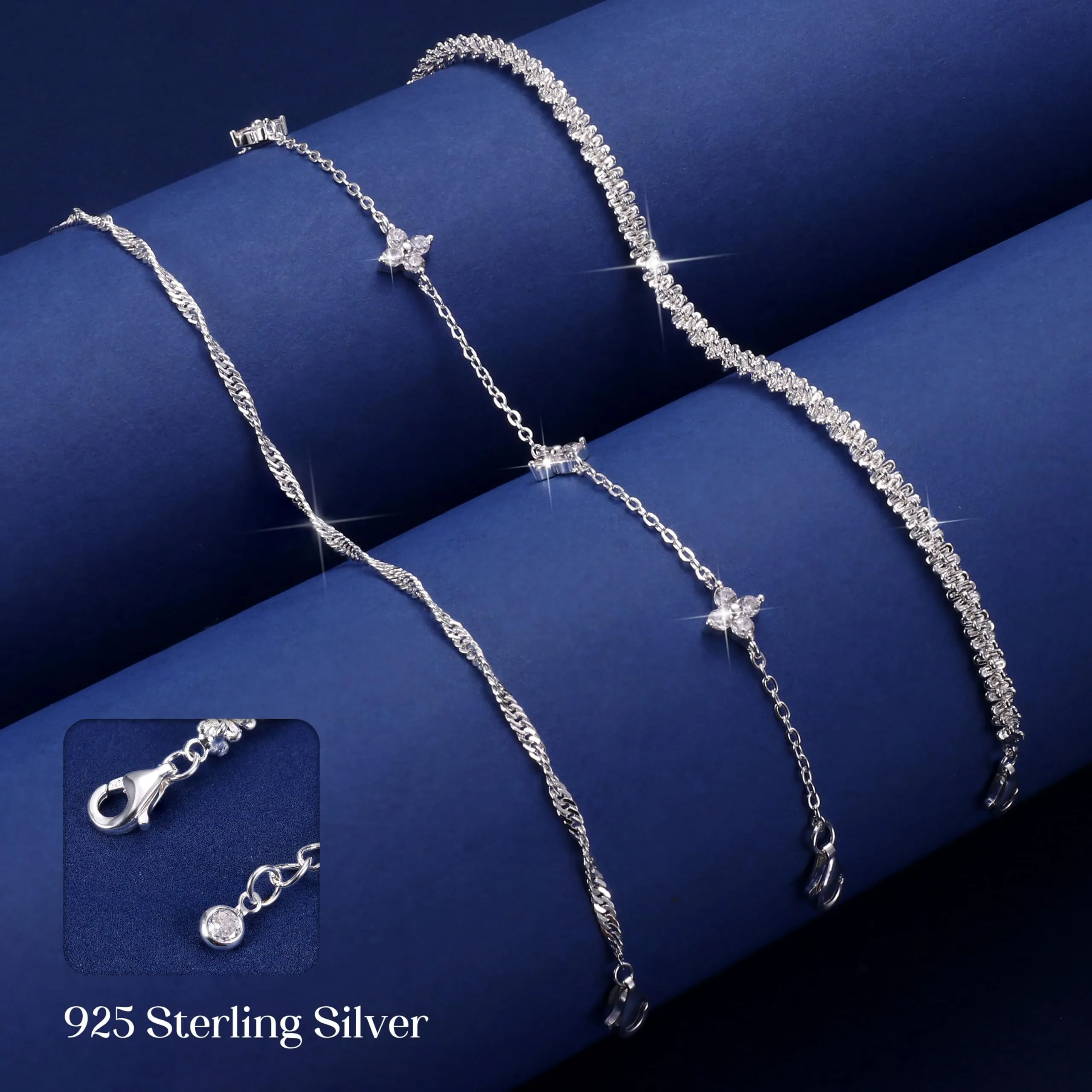 Finrezio Set di 3 Bracciali Donna Placcato Oro 16 Carati - immagine 7