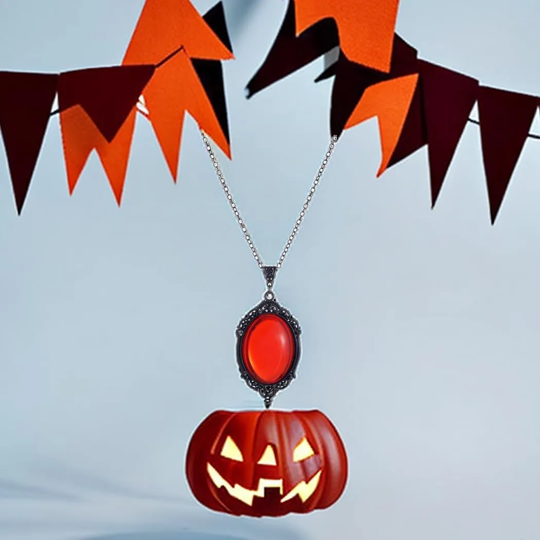 GTYARYUA Collana con Ciondolo Gotico di Cristallo, Regolabile, Rosso - immagine 3
