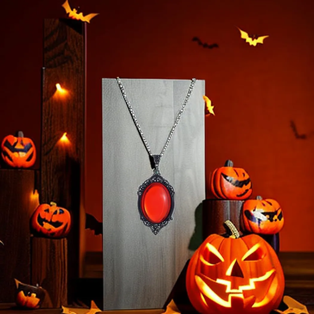 GTYARYUA Collana con Ciondolo Gotico di Cristallo, Regolabile, Rosso - immagine 5