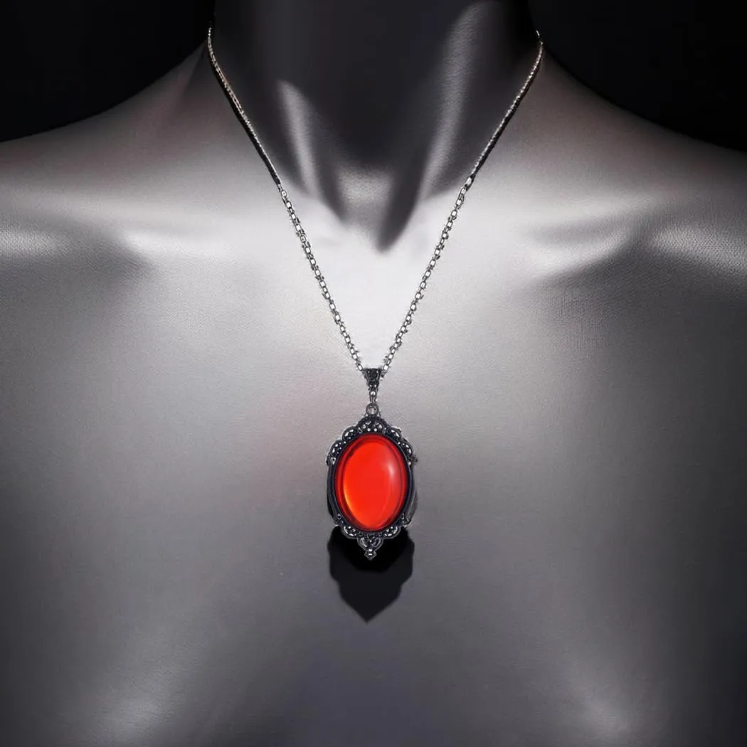 GTYARYUA Collana con Ciondolo Gotico di Cristallo, Regolabile, Rosso - immagine 6