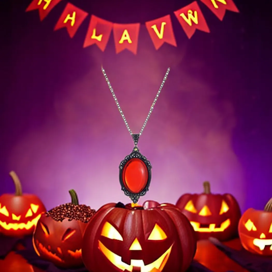 GTYARYUA Collana con Ciondolo Gotico di Cristallo, Regolabile, Rosso - immagine 7