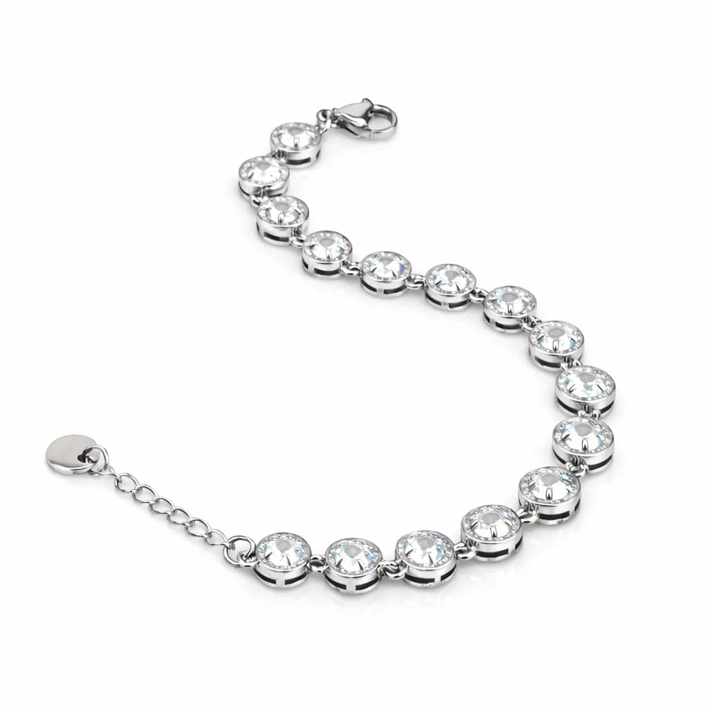 SAGA GIOIELLI Bracciale Tennis con Zirconi in Acciaio Inox per Donna e Uomo - immagine 4