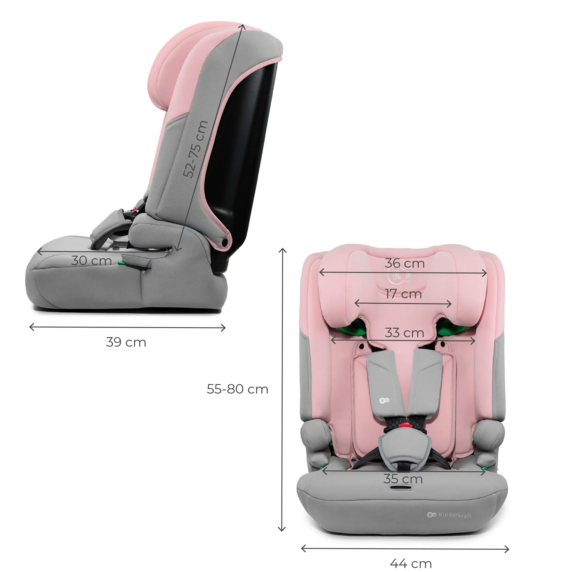 Kinderkraft I-Comfy Seggiolino Auto 76-150 cm Easy Grow, Rosa - immagine 10