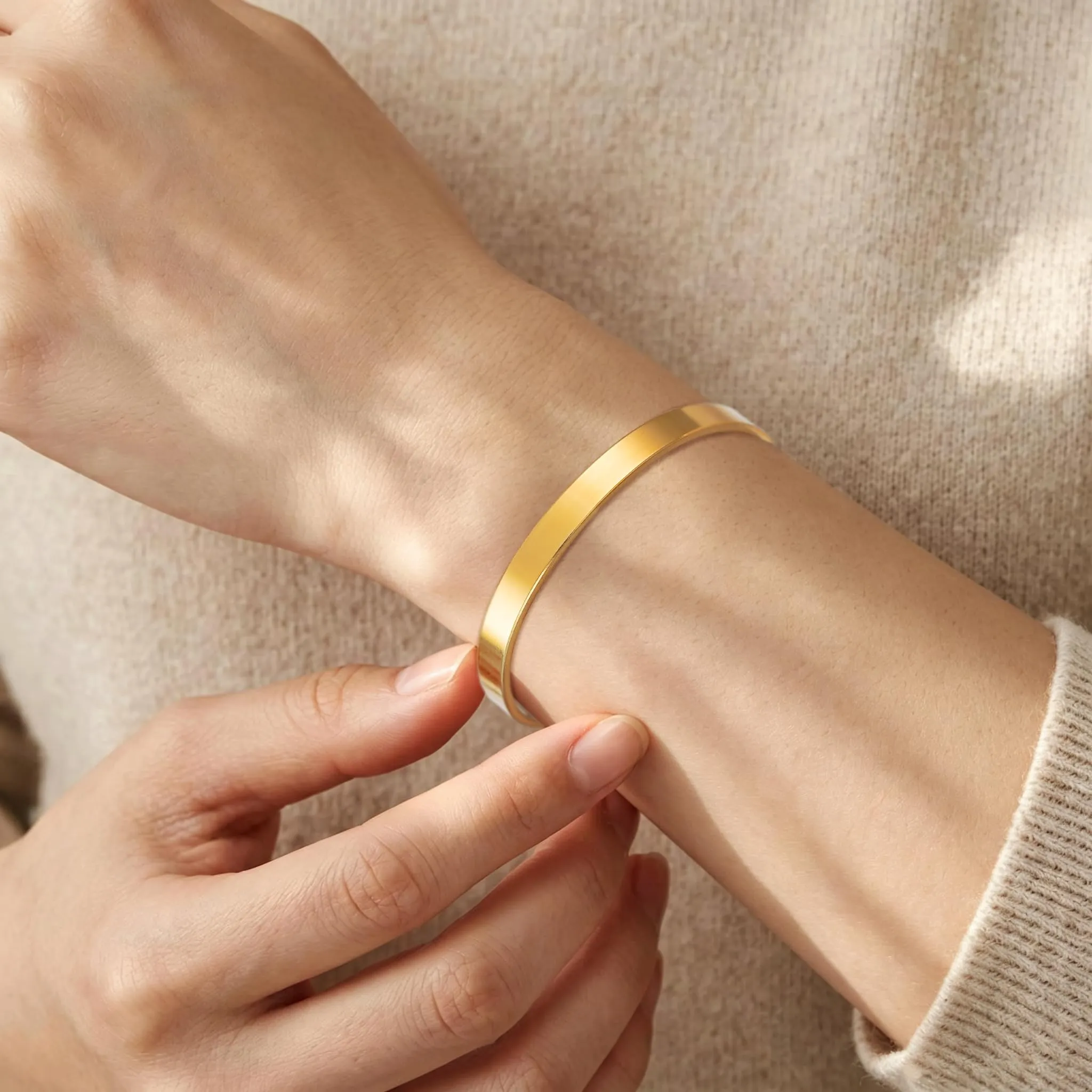 Rajputana Bracciale Donna in Acciaio Oro con Frase Tutto Passerà - immagine 2