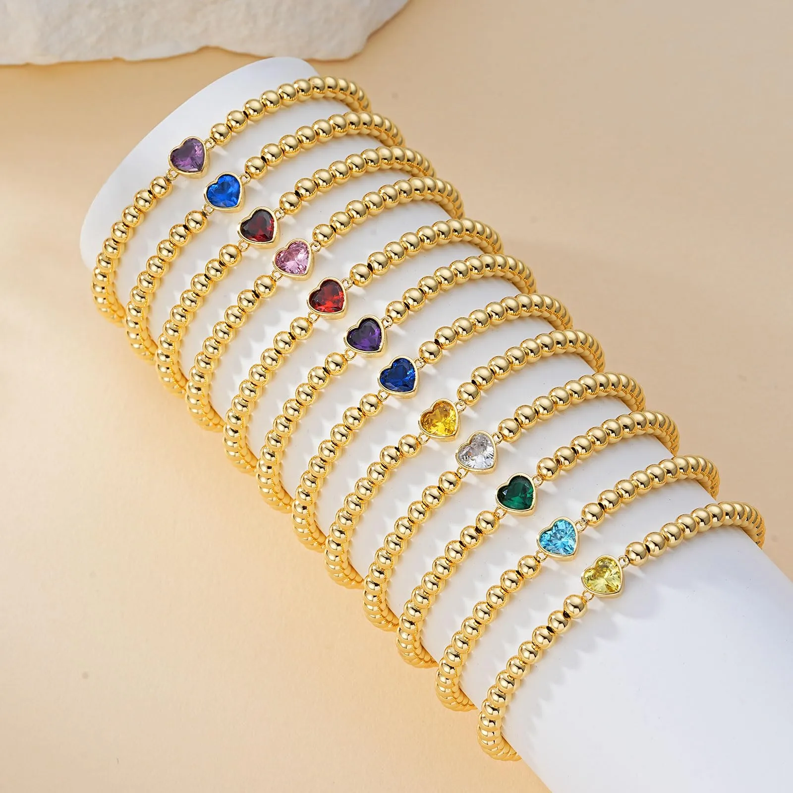Esmoly Bracciale Donna Perle Cuore Zirconia Argento/Oro - immagine 3