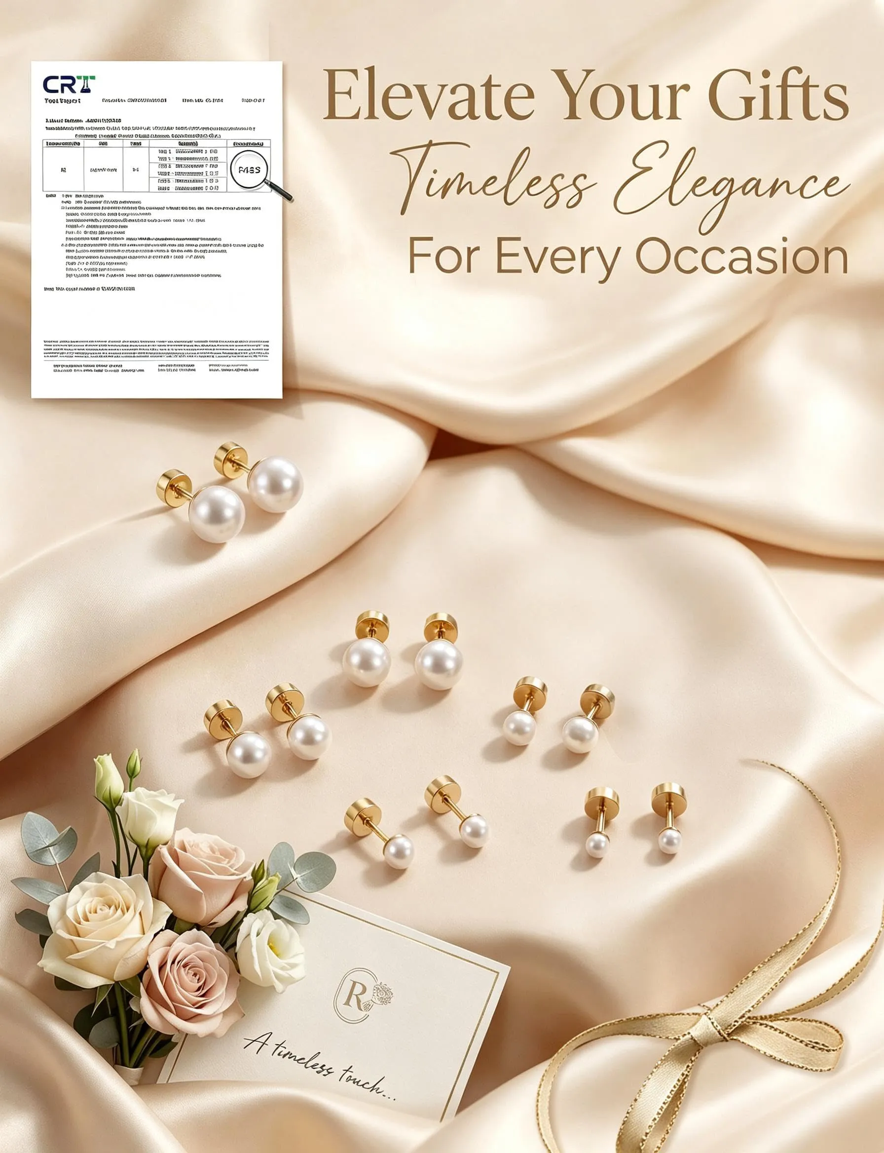 Roheafer 6 Paia Set Orecchini Perle Donna (G) - immagine 3