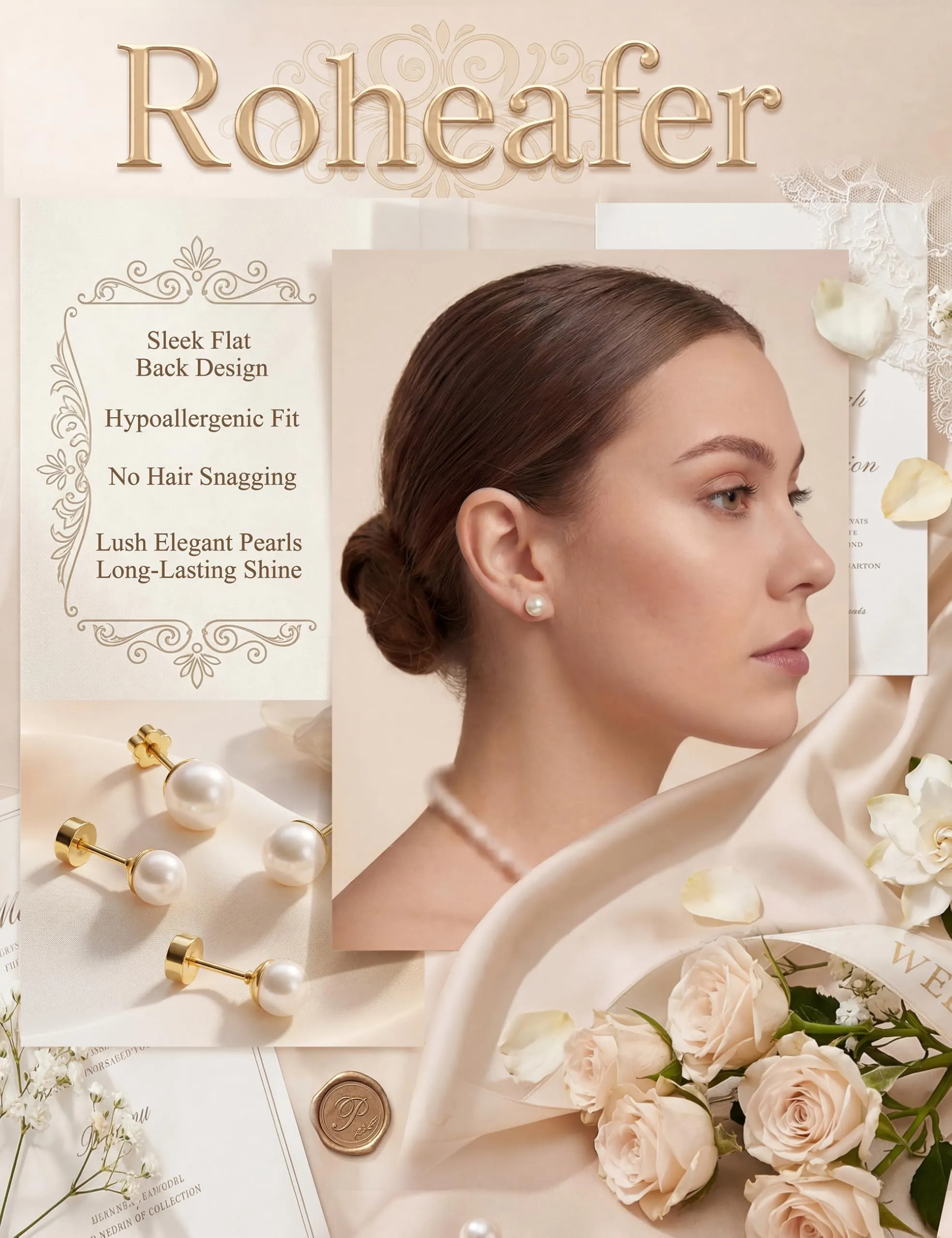 Roheafer 6 Paia Set Orecchini Perle Donna (G) - immagine 6