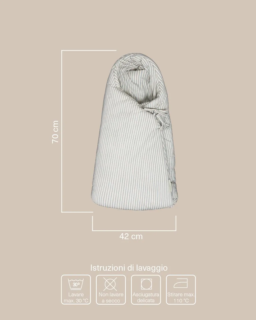 molis&co Sacco Passeggino Invernale TOG 6.5 Universale 100% Cotone - Blue Stripes - immagine 2