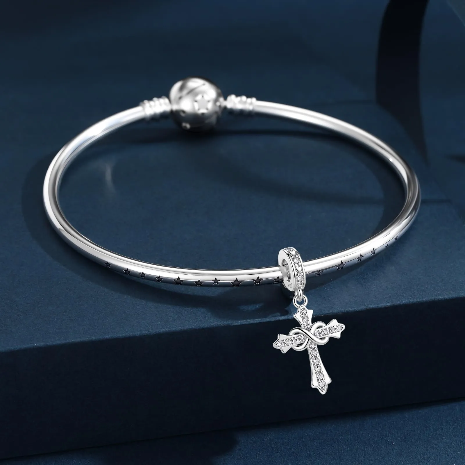 LNQOBU Ciondoli a forma di Croce in Argento Sterling 925 con Pietra di Nascita, Compatibili con Pandora - immagine 2