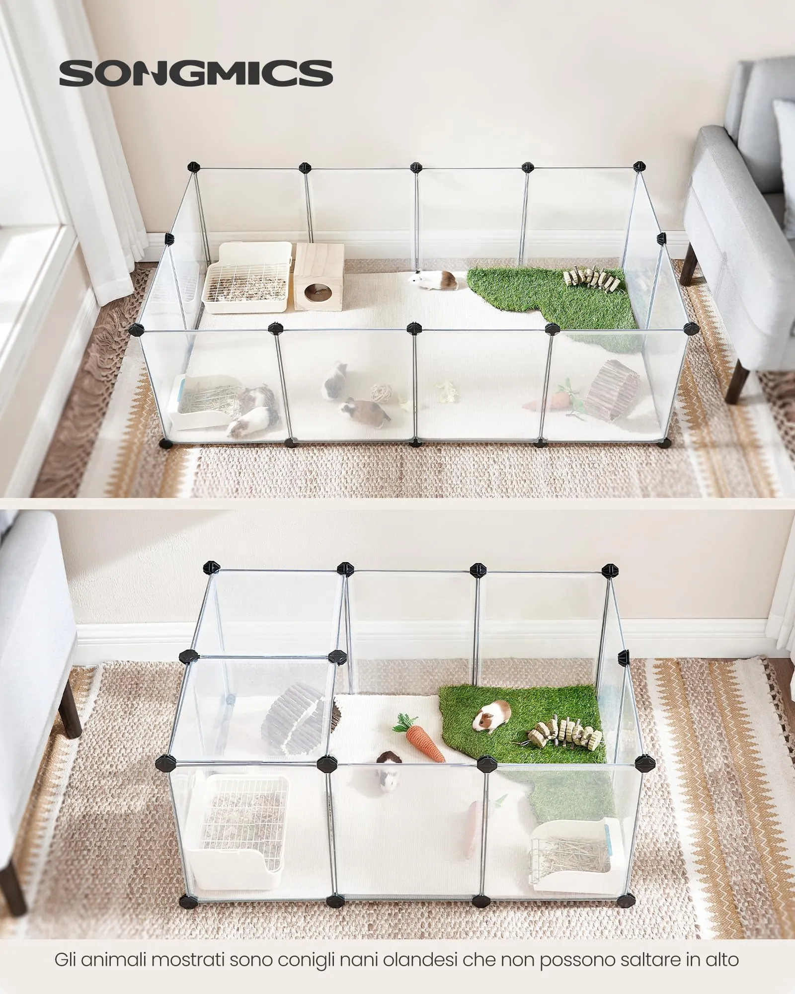 SONGMICS Recinto per Animali con Fondo, 143 x 73 x 46 cm - immagine 2