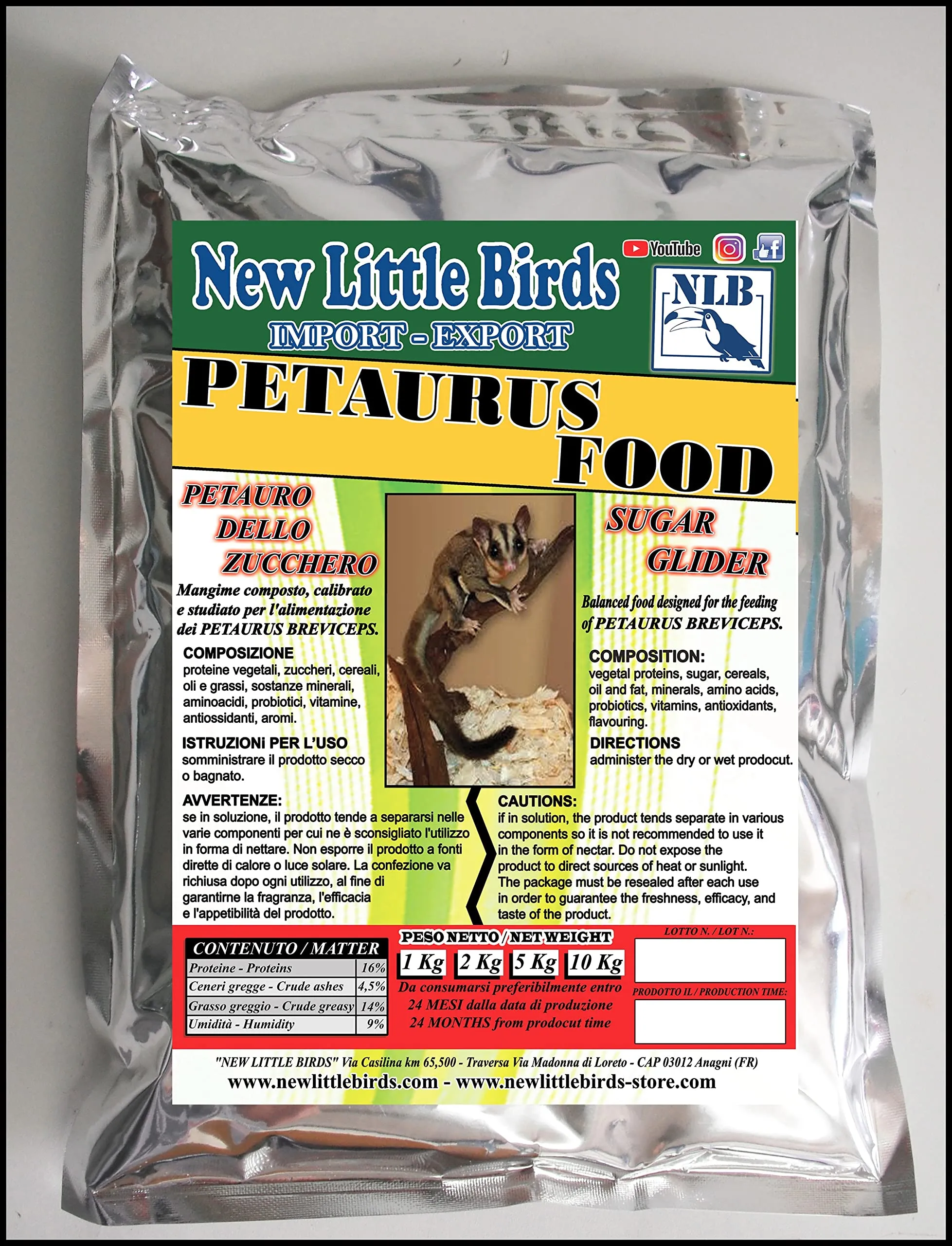 New Little Birds Petaurus Food Mangime per Petauro dello Zucchero, 1 kg - immagine 1