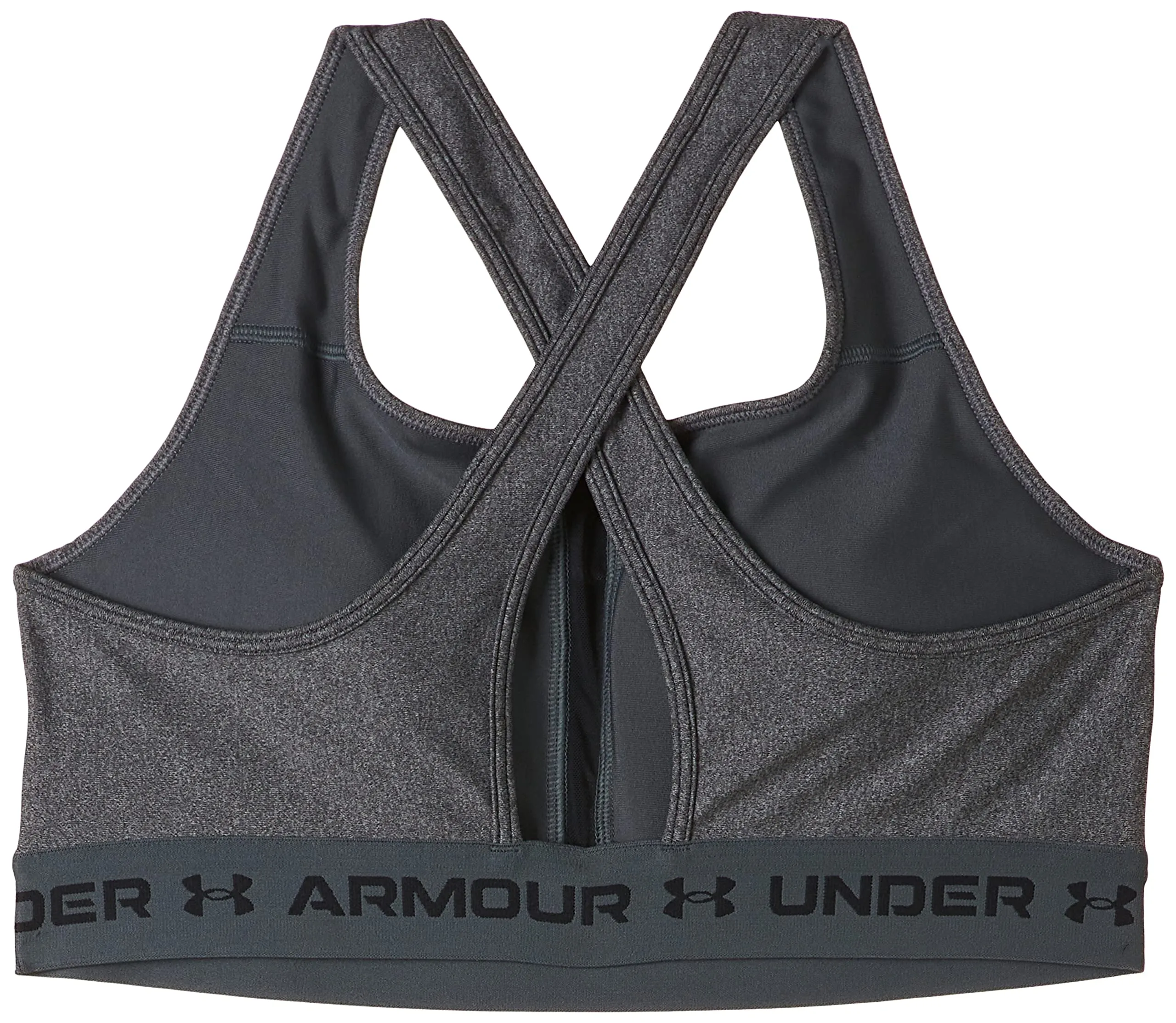 Under Armour Reggiseno Sportivo con Schiena Incrociata, Carbone Light Heather (019) / Nero, 2X - immagine 3