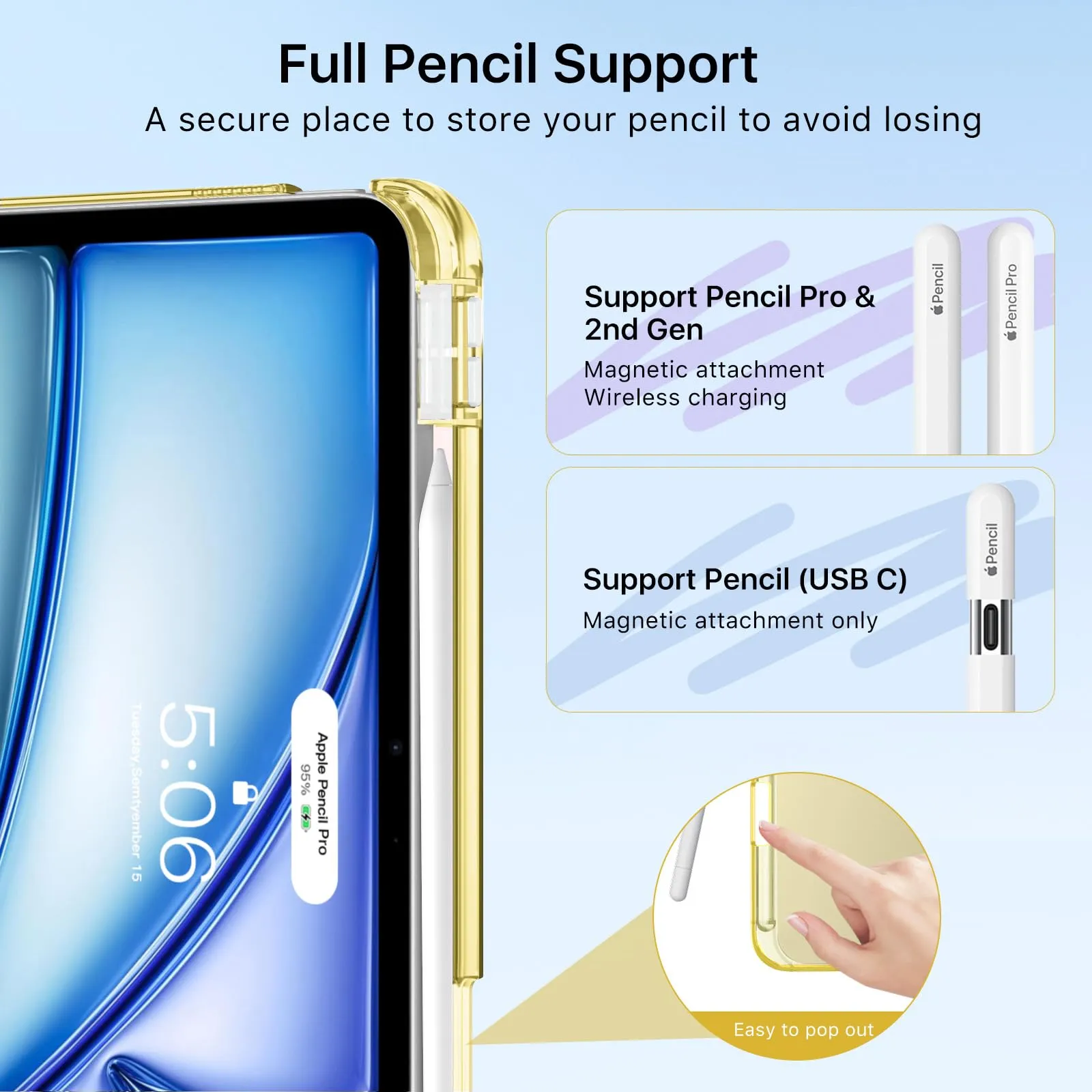 MoKo Cover per iPad Air 11 Pollici (M4/M3/M2) con Portapenna - immagine 6