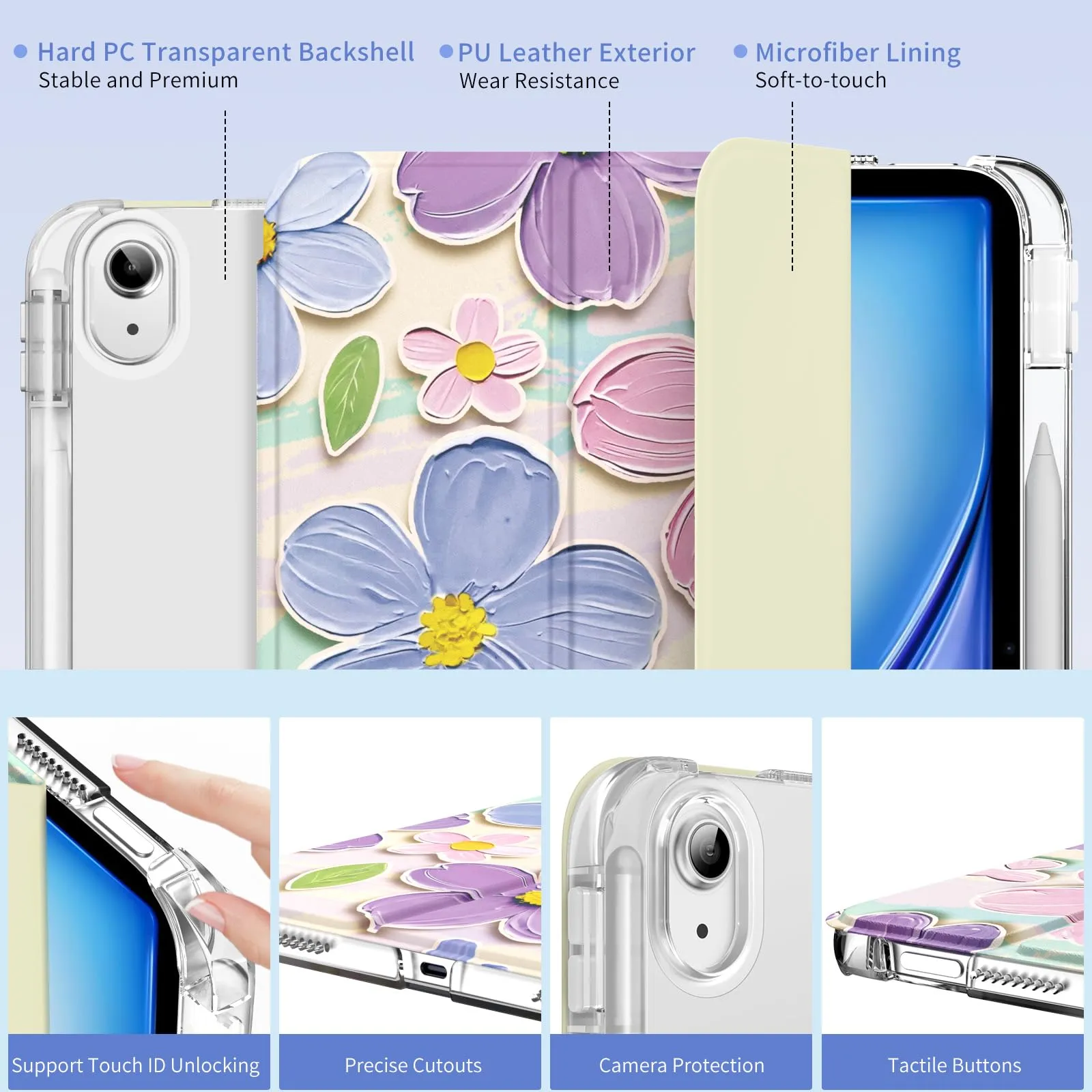 MoKo Cover per iPad Air 11 Pollici (M4/M3/M2) con Portapenna - immagine 3