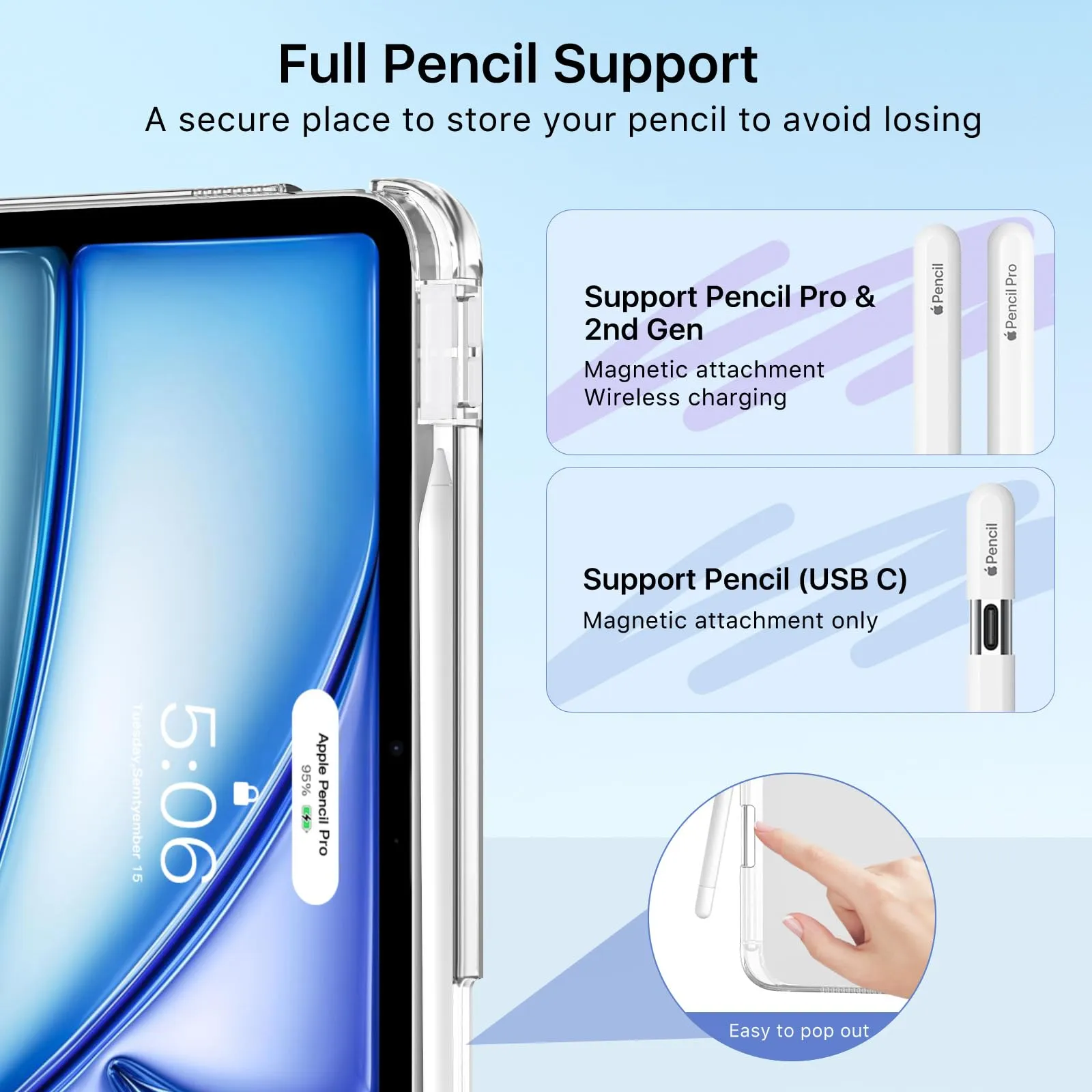 MoKo Cover per iPad Air 11 Pollici (M4/M3/M2) con Portapenna - immagine 6