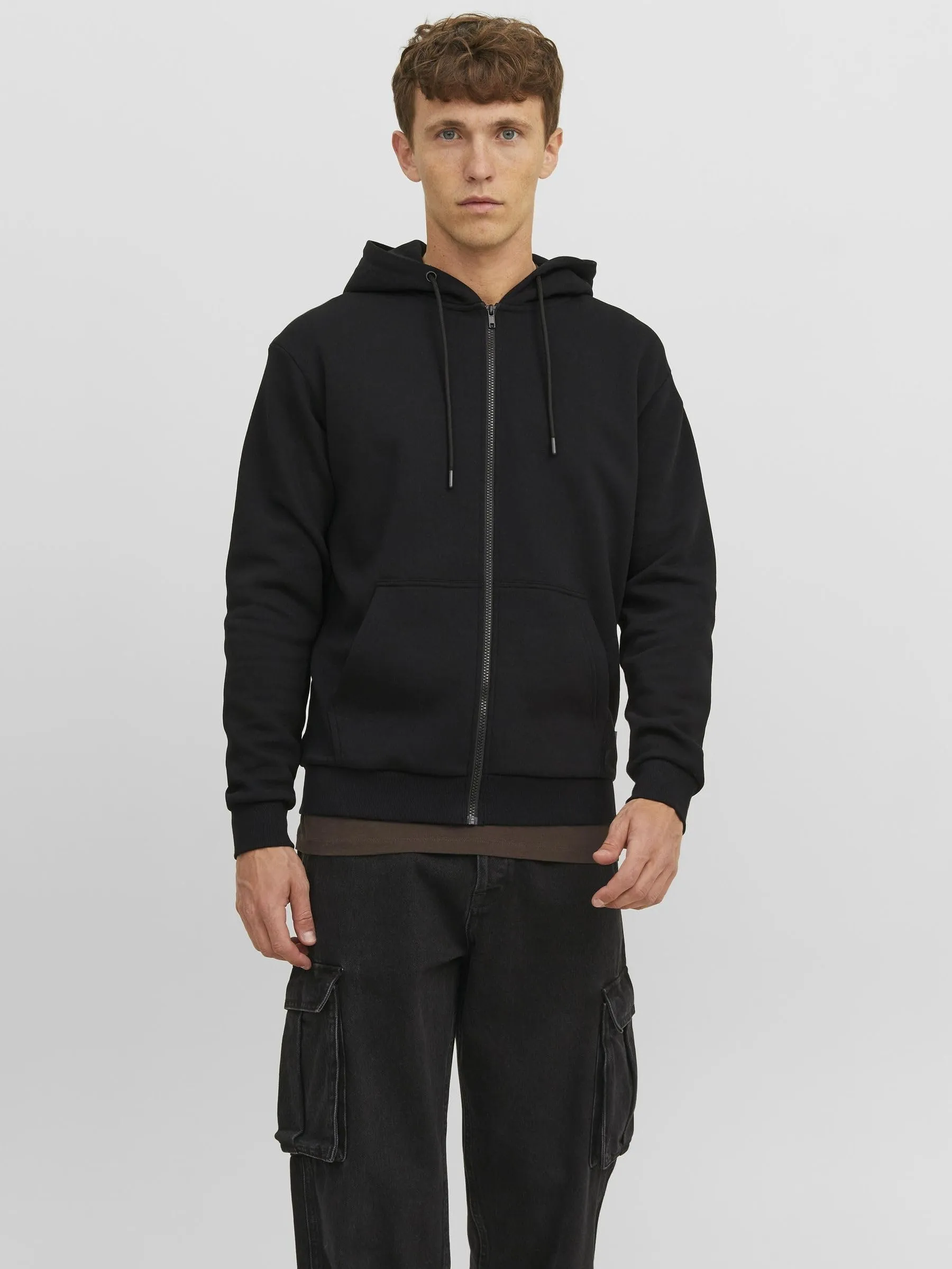 Jack & Jones Felpa con Cappuccio e Zip Nera XXL - immagine 2