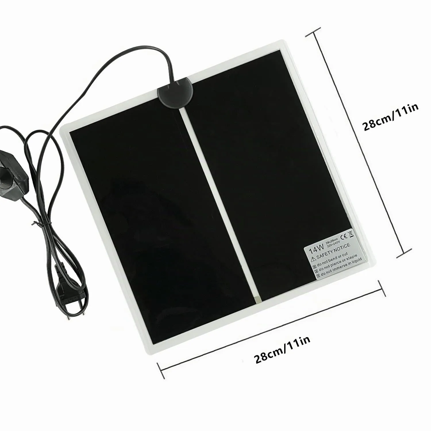 FIPASEN Tappetino Riscaldante Non Adesivo per Rettili e Anfibi, 14W 28x28cm - immagine 3