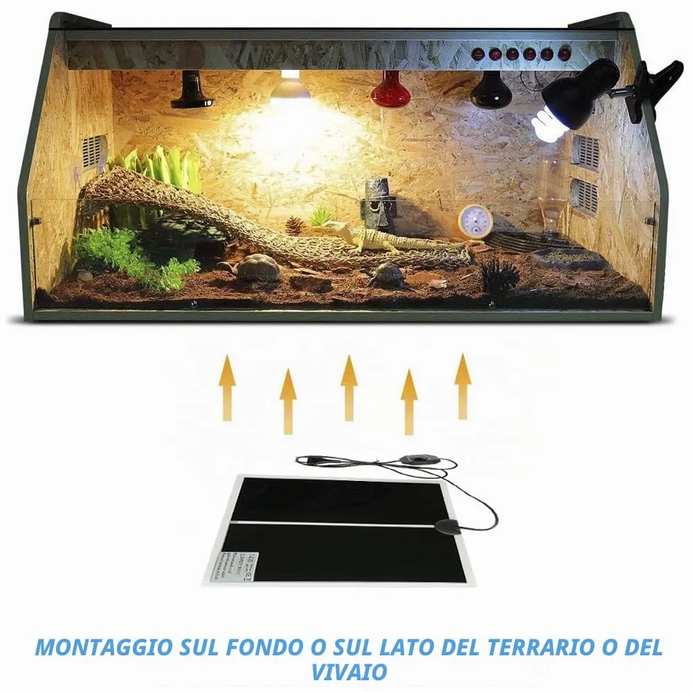 FIPASEN Tappetino Riscaldante Non Adesivo per Rettili e Anfibi, 14W 28x28cm - immagine 9
