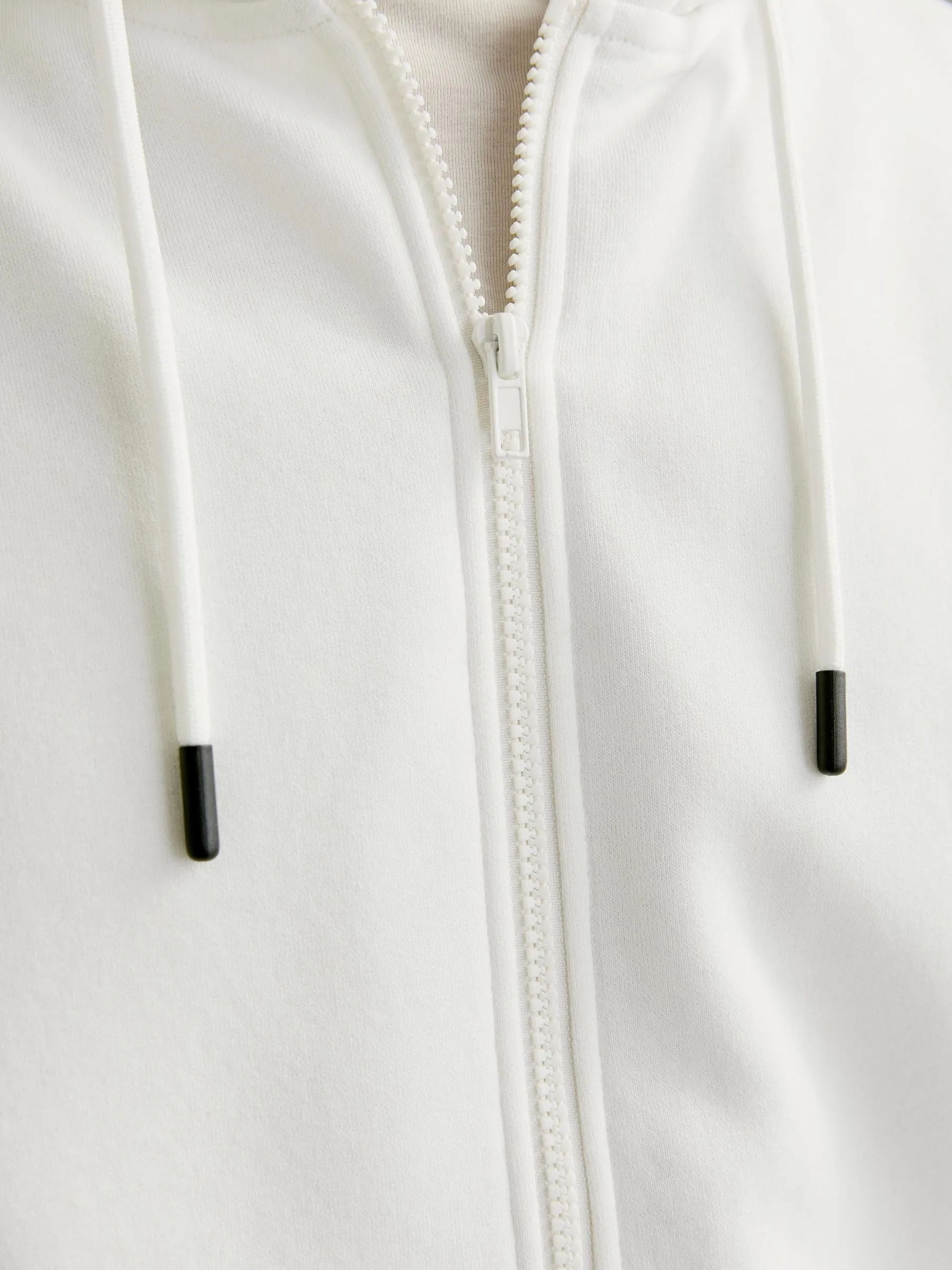 Jack & Jones Felpa con Cappuccio e Zip Bianca, L - immagine 5