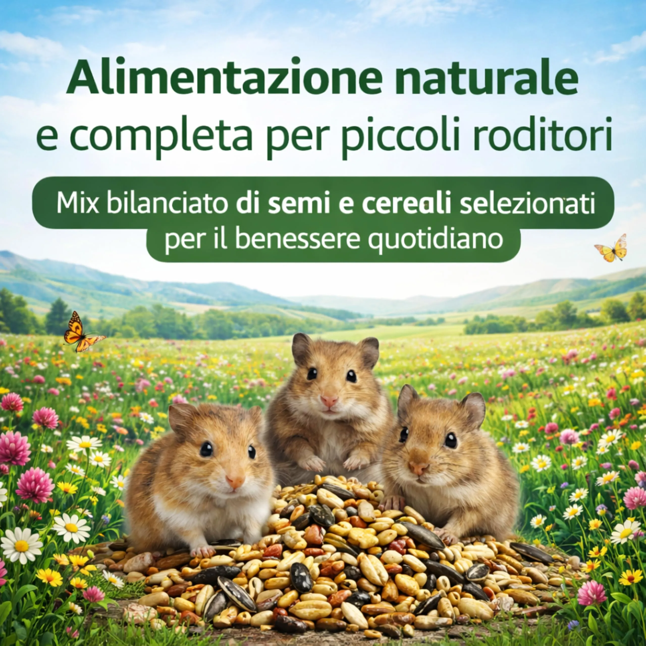 AGRI-CULTURA Mangime Completo per Criceti, Porcellini d’India e Gerbilli, 3 kg - immagine 2
