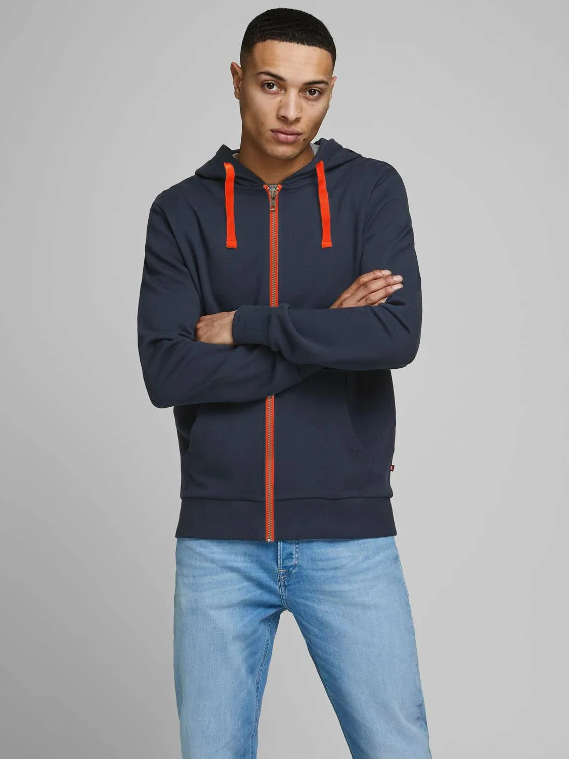 JACK & JONES Jjeholmen Felpa da Uomo con Cappuccio e Zip, L - immagine 2