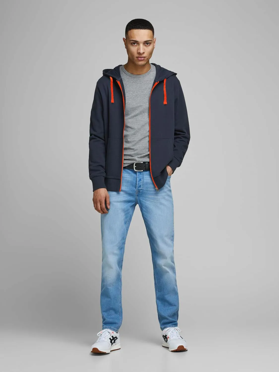 JACK & JONES Jjeholmen Felpa da Uomo con Cappuccio e Zip, L - immagine 3