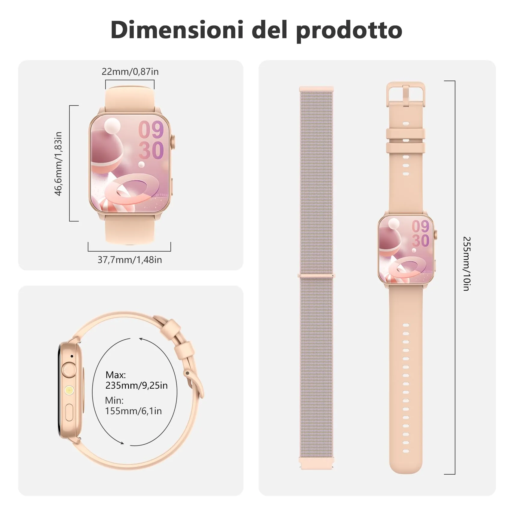 Blackview R30max Smartwatch, 1.91'' Schermo, Chiamate Bluetooth, 100+ Modalità Sportive, Monitoraggio Salute, IP68, Android e iOS - immagine 7