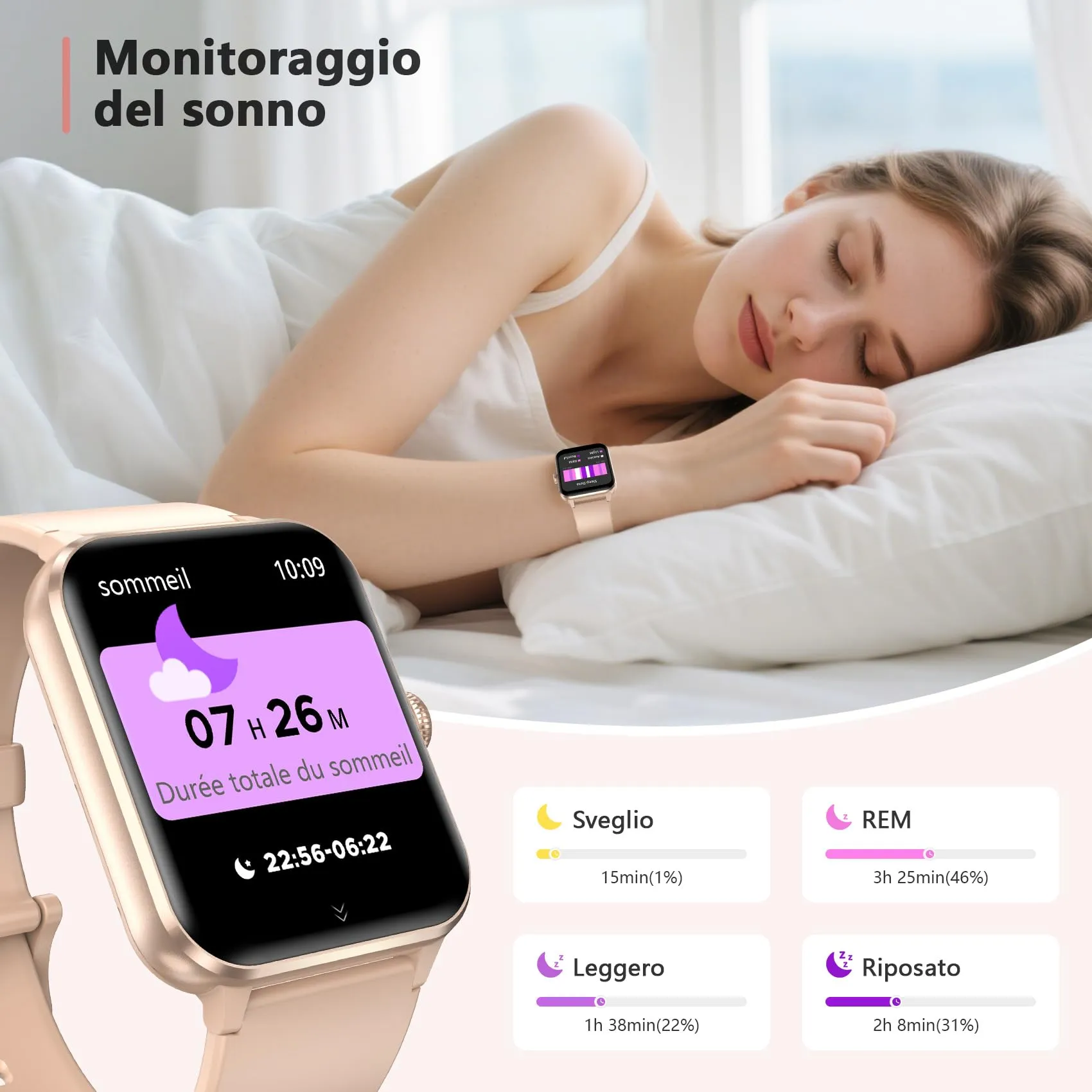 Blackview Smartwatch 1,85'' Bluetooth Call, Fitness Tracker, Heart Rate and Sleep Monitor for Android and iOS - immagine 4