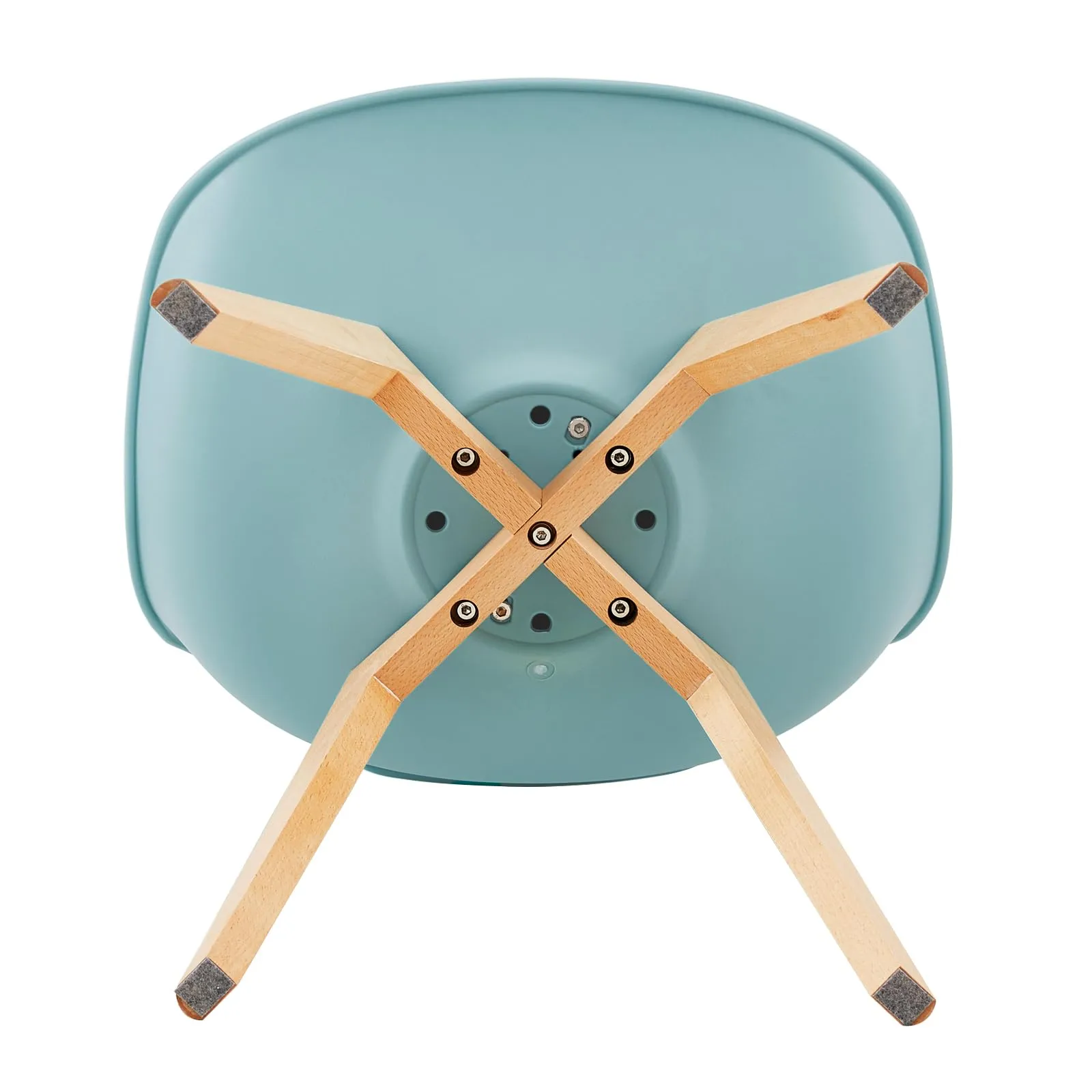 EGGREE Set di 8 Sedie da Pranzo e Cucina in Pelle PU con Gambe in Legno, Blu Menta - immagine 7