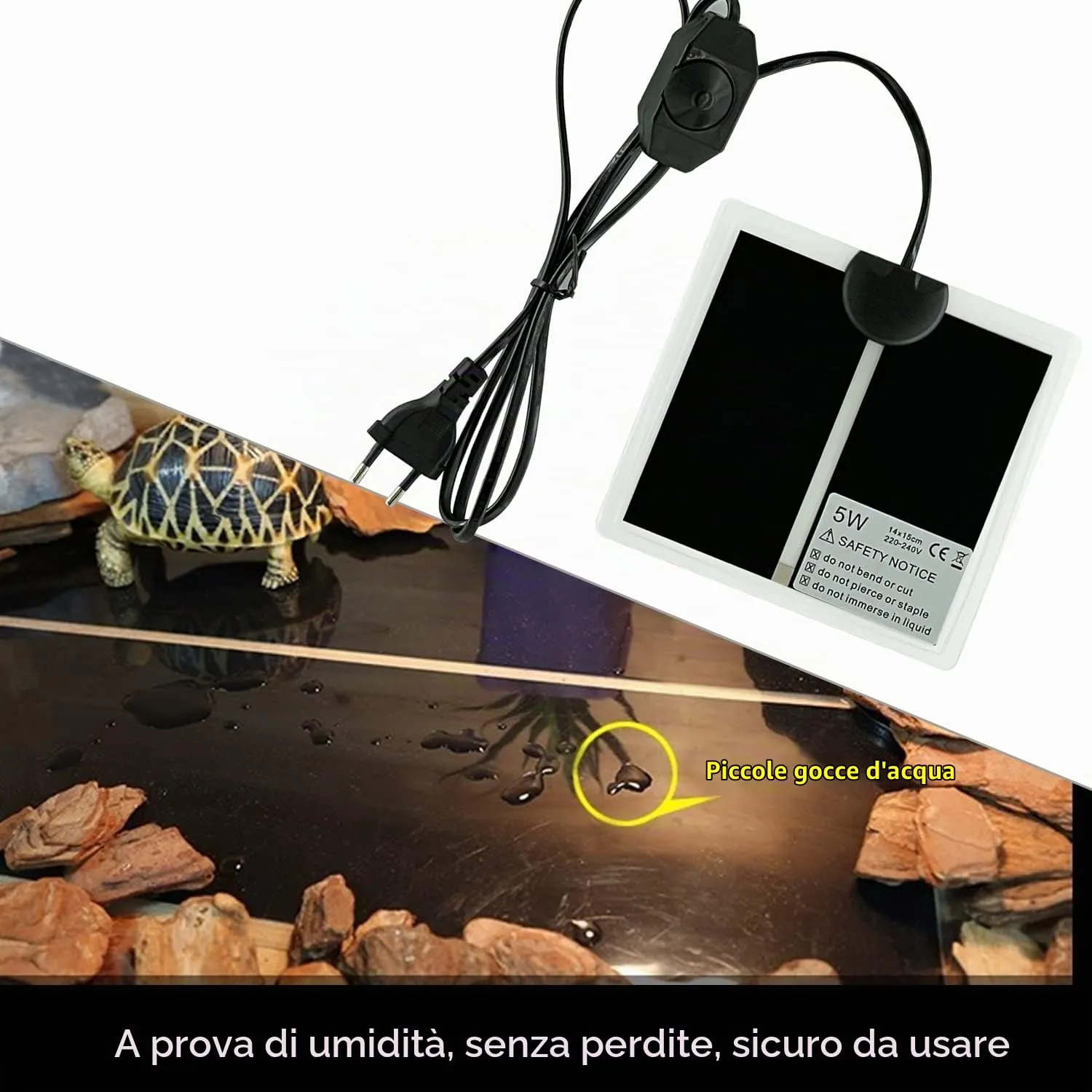 FIPASEN Tappetino Riscaldante Non Adesivo per Rettili e Anfibi (5W 15×14cm) - immagine 2