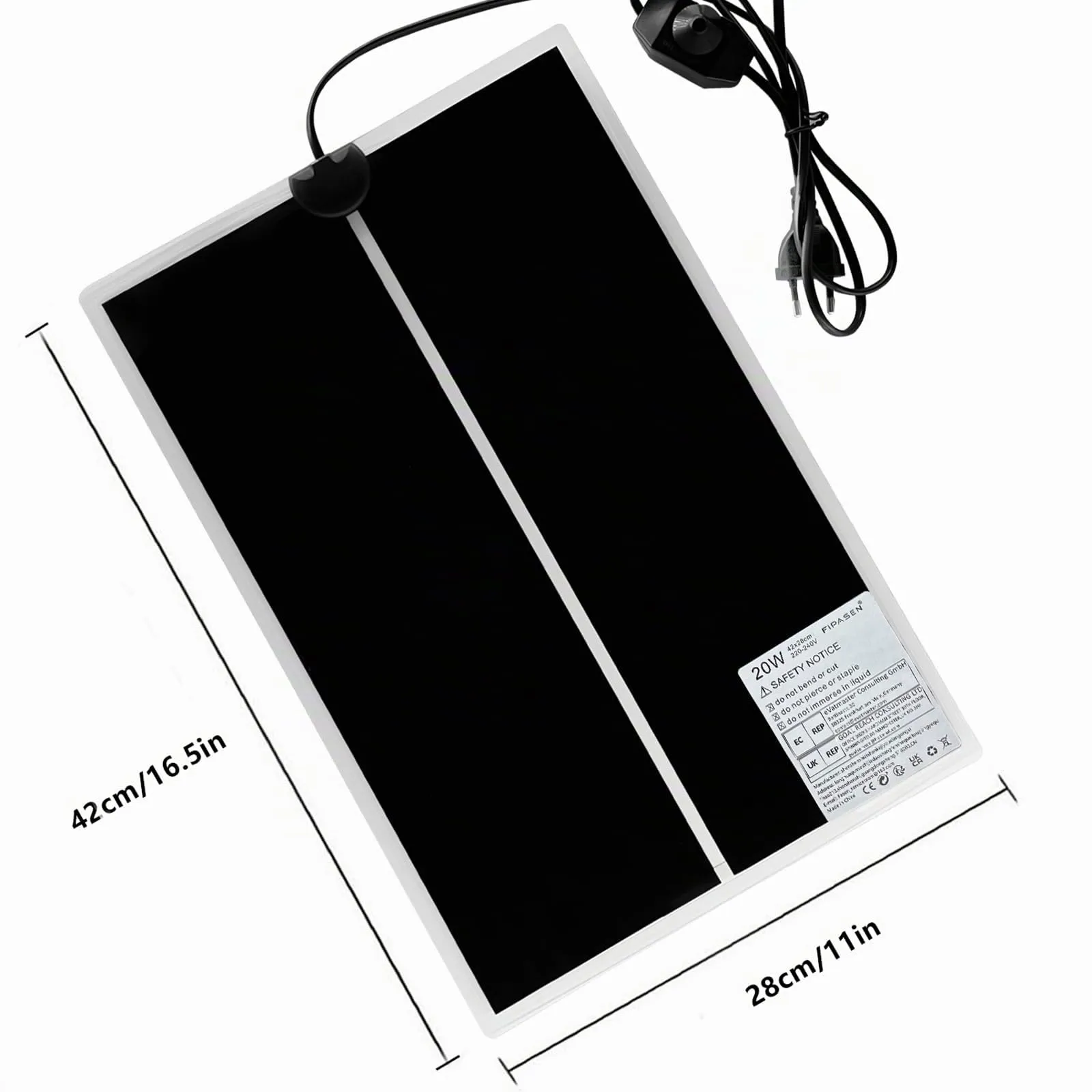 FIPASEN Tappetini Riscaldanti per Rettili, 2 Pezzi, Non Adesivo, 20W, 42x28cm - immagine 3