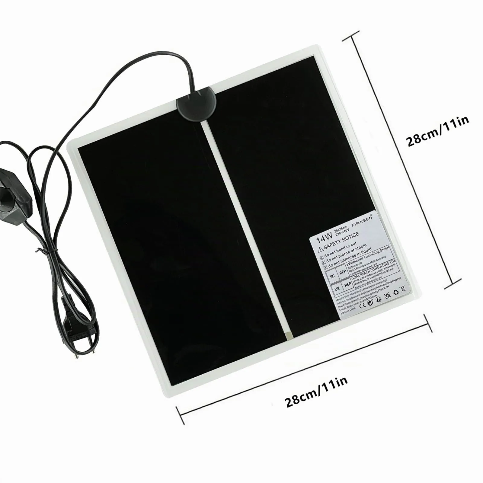 FIPASEN Tappetini Riscaldanti per Rettili, 2 Pezzi, Non Adesivo, 14W, 28x28cm - immagine 3