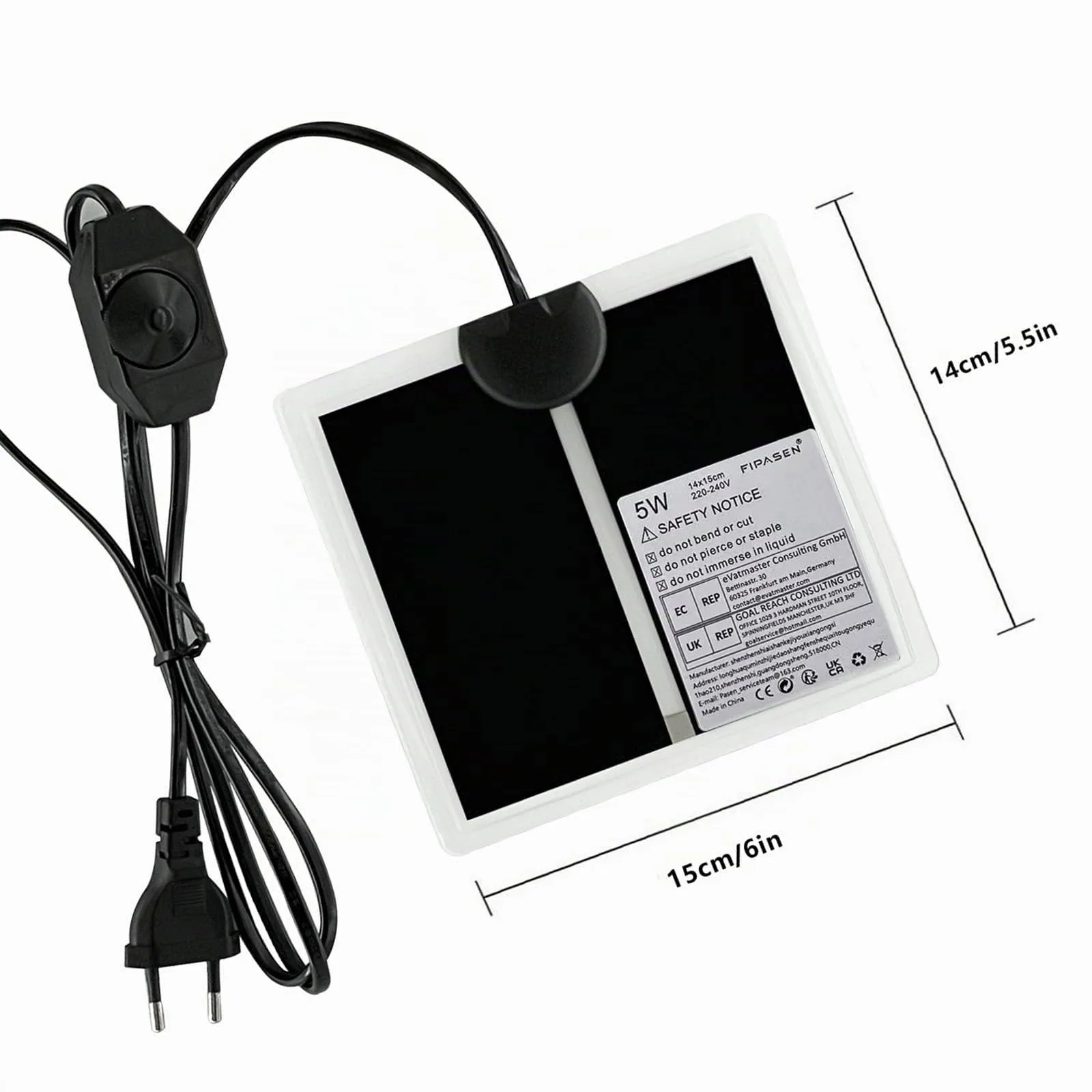 FIPASEN Tappetini Riscaldanti per Rettili, 2 Pezzi, Non Adesivi, 5W 15x14cm - immagine 3