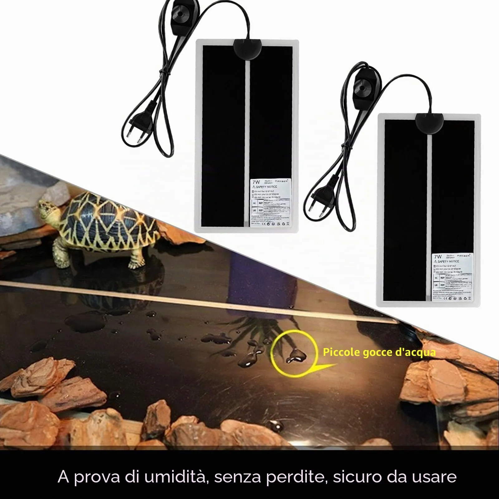 FIPASEN Tappetini Riscaldanti per Rettili, 2 Pezzi, 7W 28x14cm - immagine 2