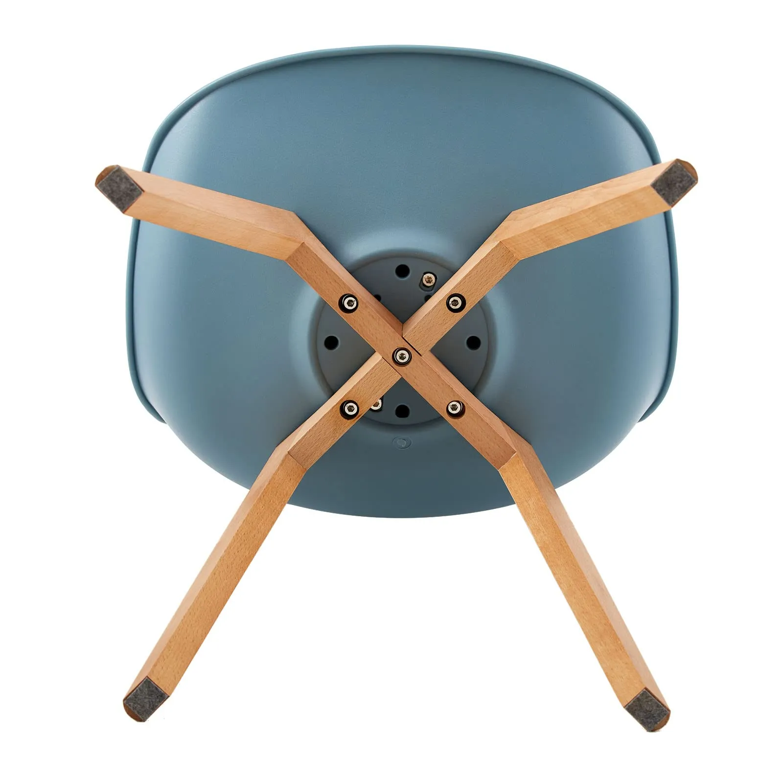 EGGREE Set di 8 Sedie da Pranzo e Cucina in Pelle PU e Legno di Faggio, Morandi Azzurro - immagine 9
