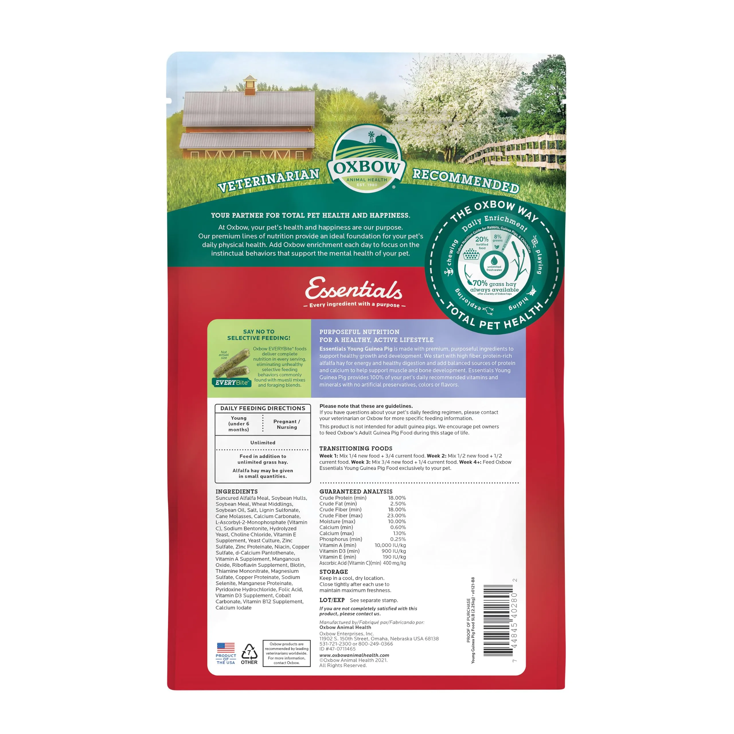 Oxbow Mangime per cavia giovane - 2250 g - immagine 2