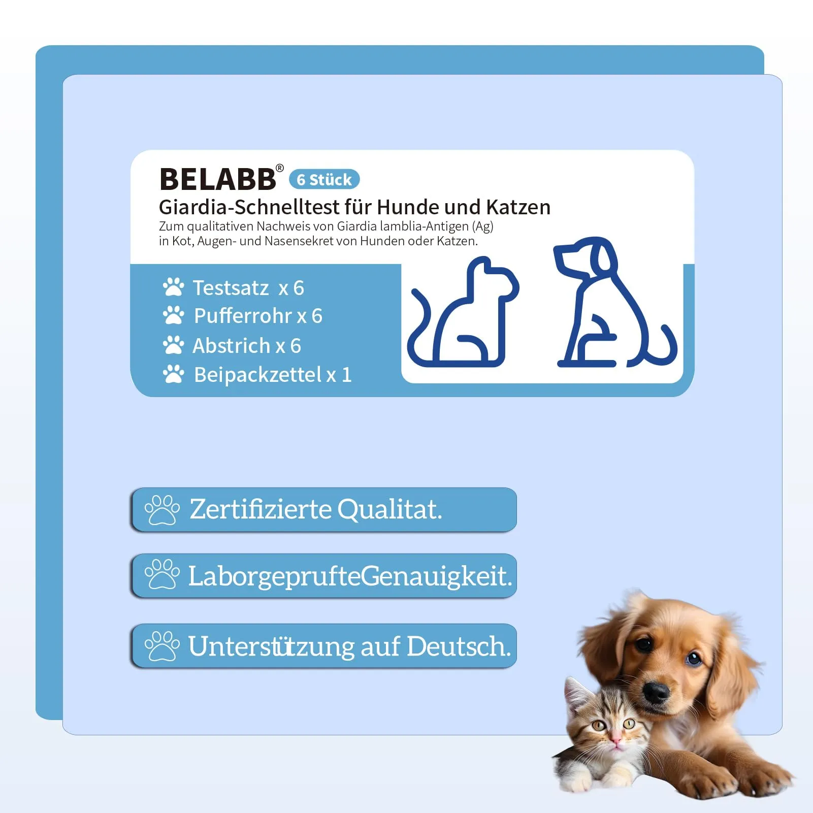 BELABB Test Rapido per Giardia per Animali Domestici, 6 Pezzi - immagine 3