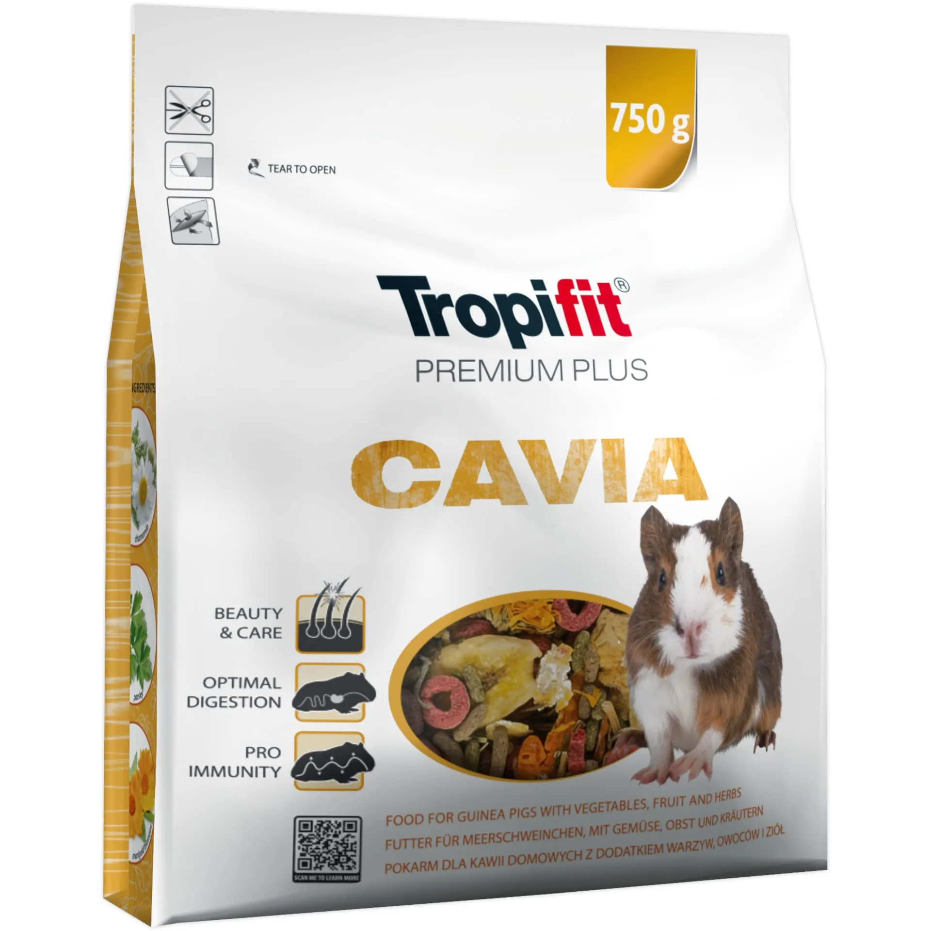 Tropifit Cavia Premium Plus - Mangime per porcellini d'india con verdura, frutta ed erbe, 750g - immagine 1