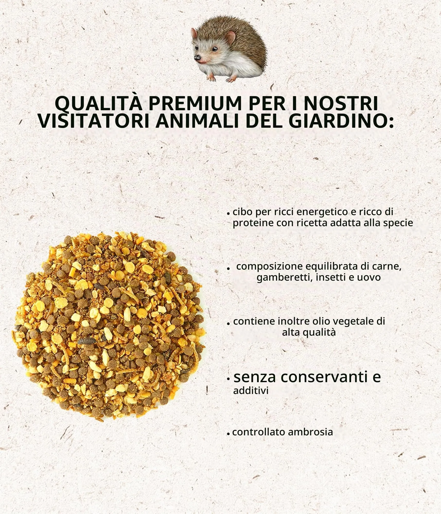 Dehner Natura Premium Cibo Completo per Ricci, 1,5 kg - immagine 2