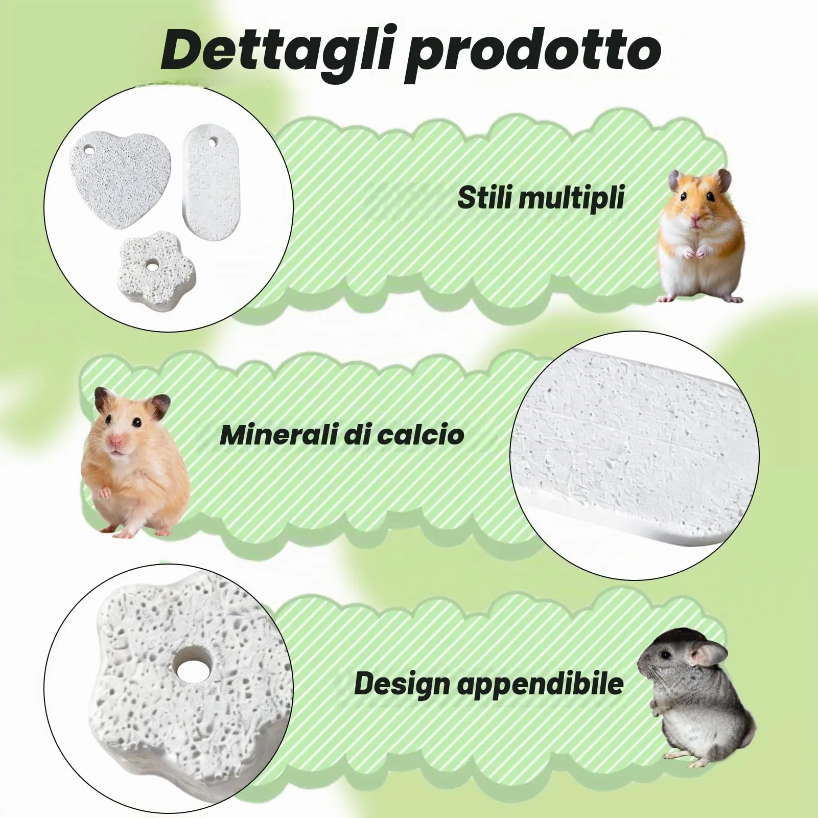 RowGlow Pietra Minerale per Molari per Roditori e Conigli, 3 Pezzi - immagine 3