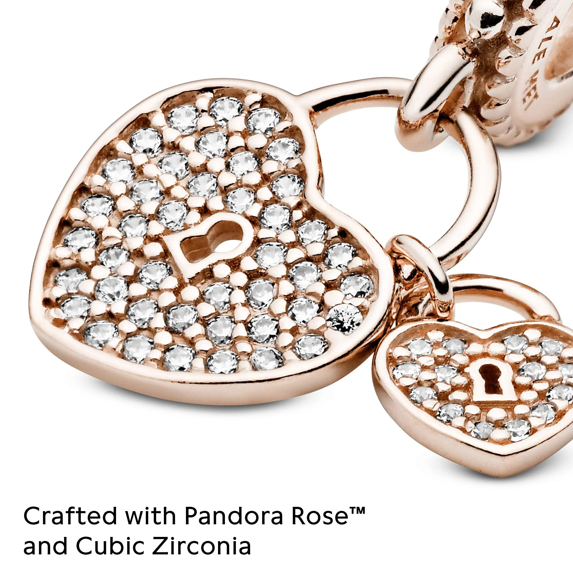 Pandora Icons Pendente Cuore Placcato in Oro Rosa 14k con Zirconia Cubica Trasparente - immagine 3