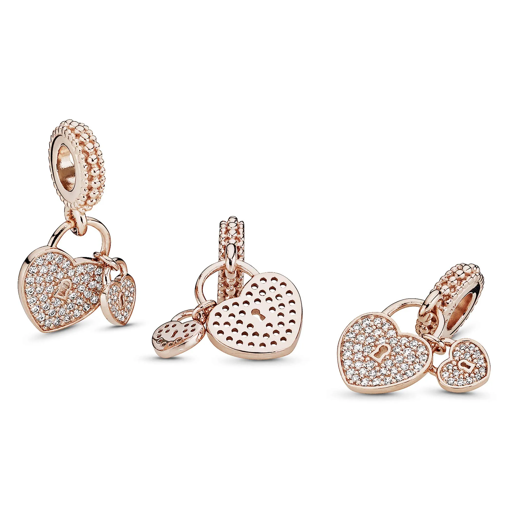 Pandora Icons Pendente Cuore Placcato in Oro Rosa 14k con Zirconia Cubica Trasparente - immagine 6