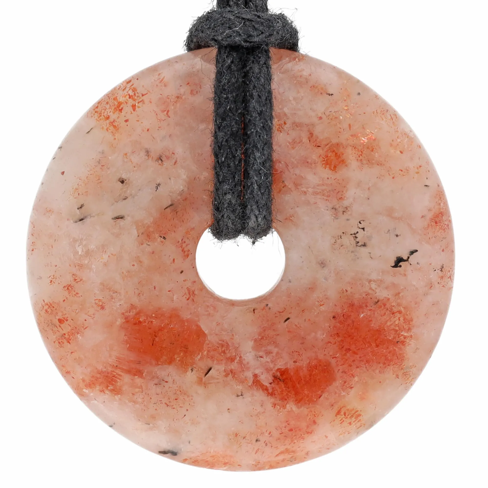 Lebensquelle Plus Donut in Pietra Preziosa 30 mm con Cordoncino in Cotone e Scheda Pietra - immagine 1