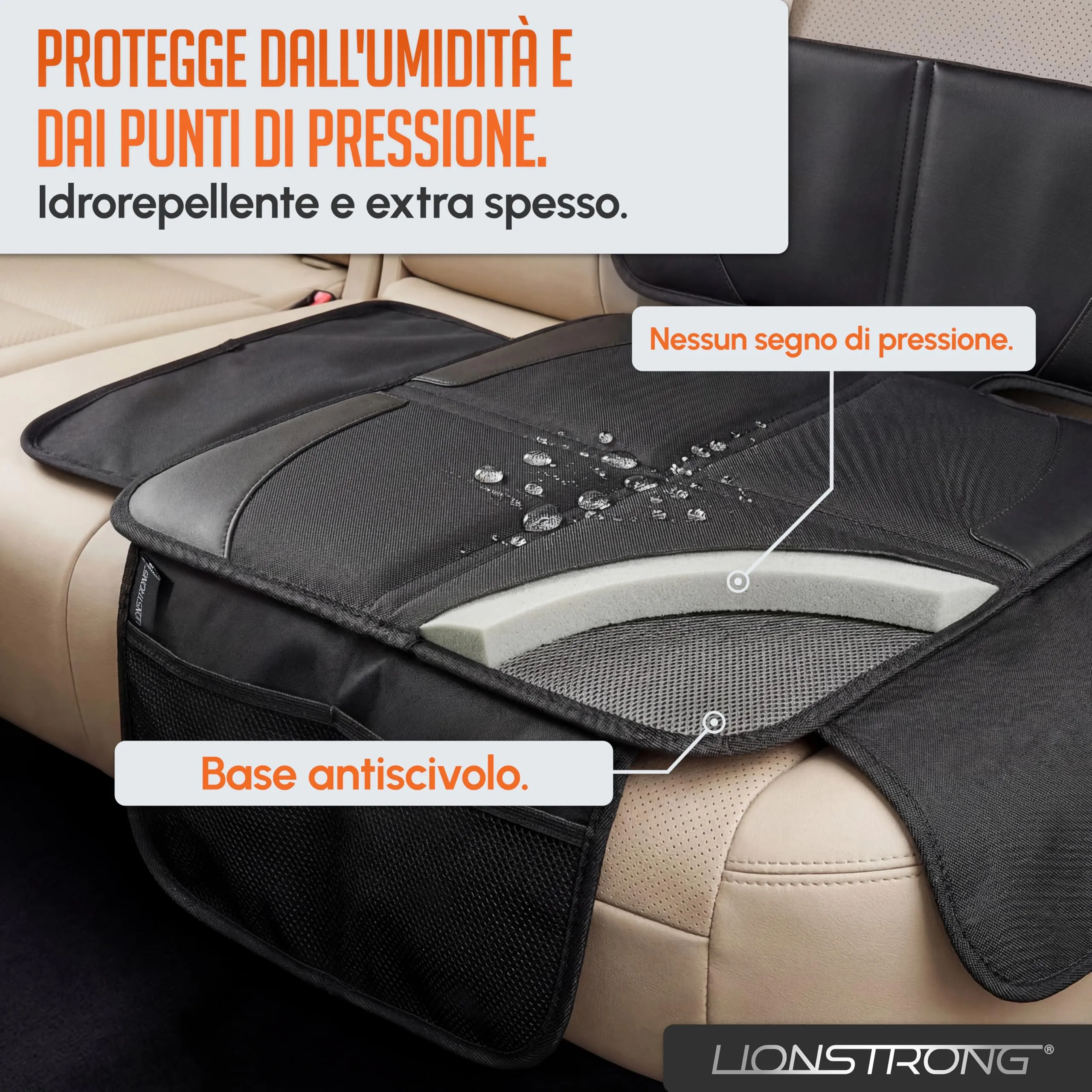LIONSTRONG Protettori per Sedile Auto Compatibile ISOFIX - Piccolo - immagine 4