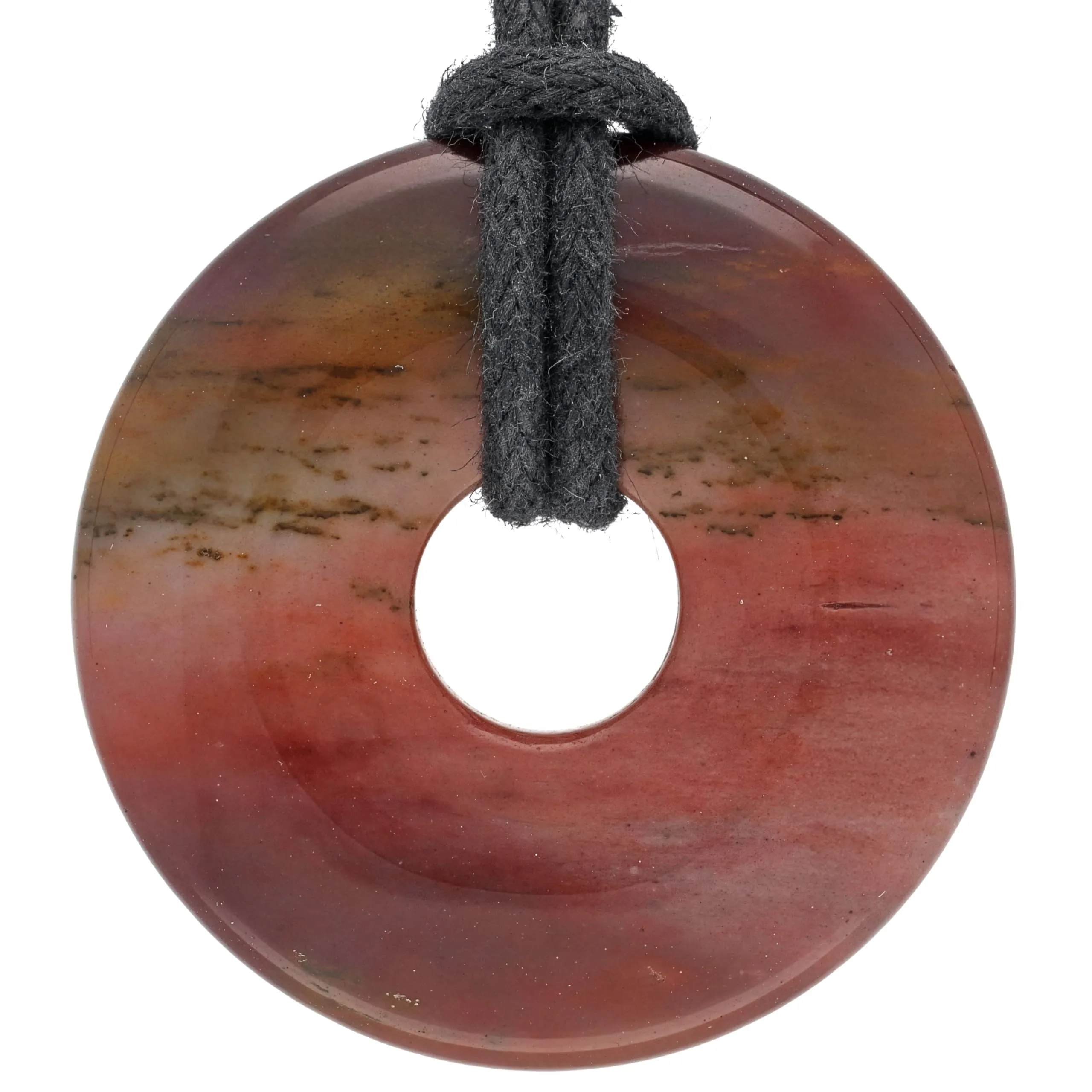 Lebensquelle Plus Donut in Pietra Preziosa Mookite 30 mm con Cordoncino in Cotone e Scheda Pietra - immagine 1