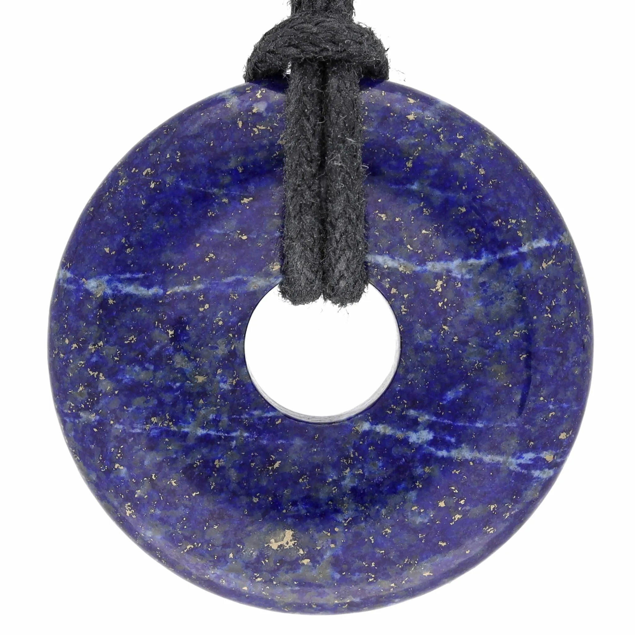 Lebensquelle Plus Donut in Pietra Lapislazzuli 30 mm con Cordoncino in Cotone e Scheda Informativa - immagine 1